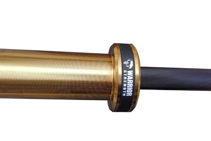 Warrior Black Cerakote & Gold Titanium Barbell - Premium Gym Equipment for Strength Training & Bodybuilding - Perfect for Home Gyms & Fitness Centers