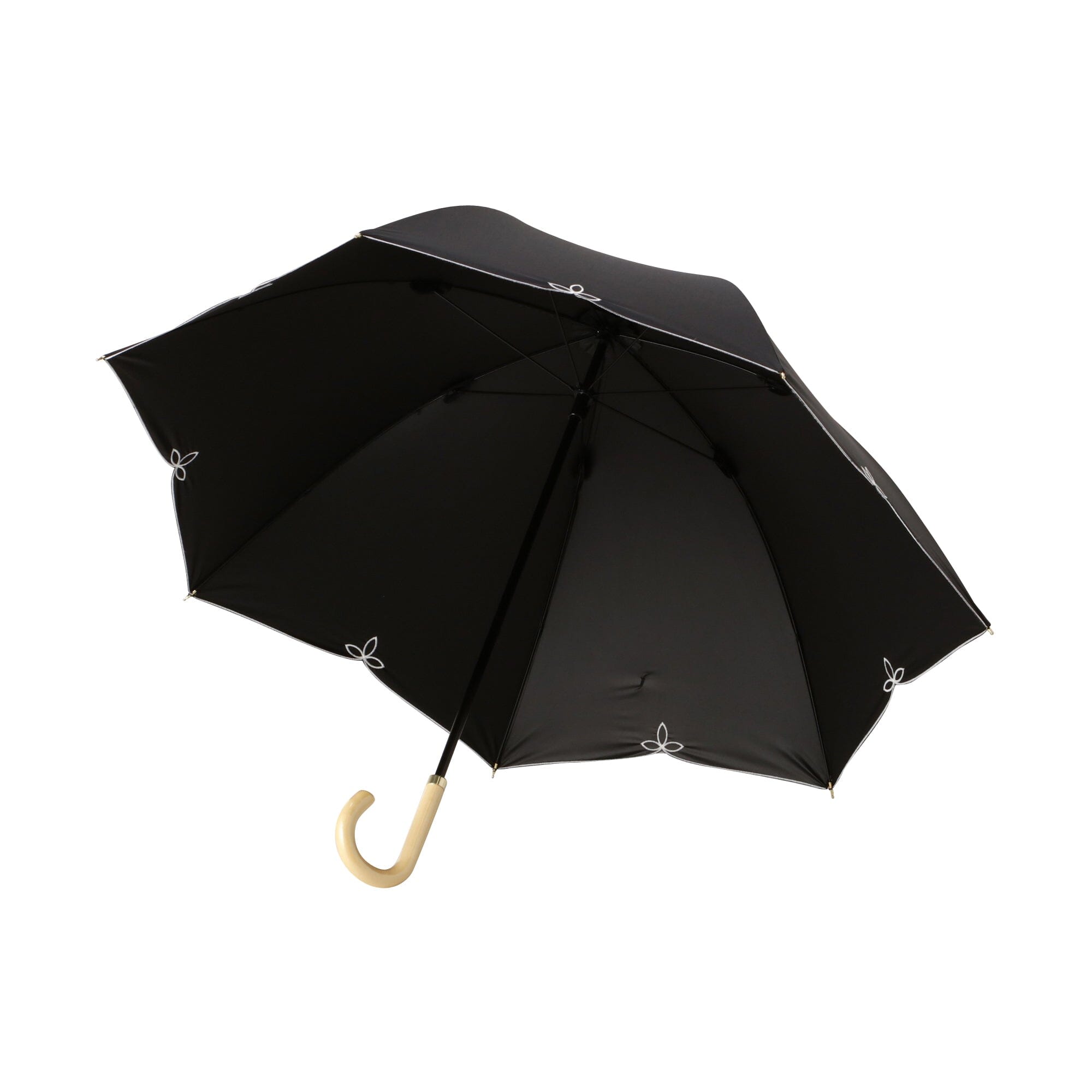 Blackout Birdcage Wide Scallop Long Umbrella - UV Protection Outdoor Patio Umbrella for Garden, Poolside, and Beach Use
