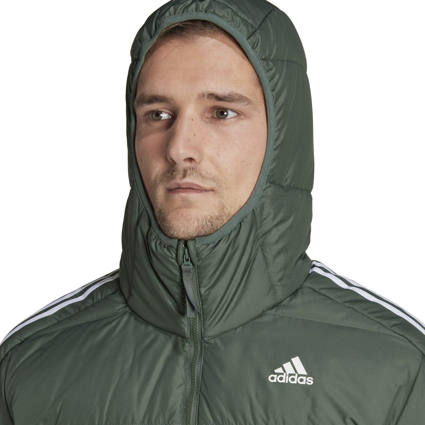 Adidas Men's Essentials Midweight Down Hooded Jacket - Lightweight Warm Winter Coat for Outdoor Activities, Hiking & Casual Wear