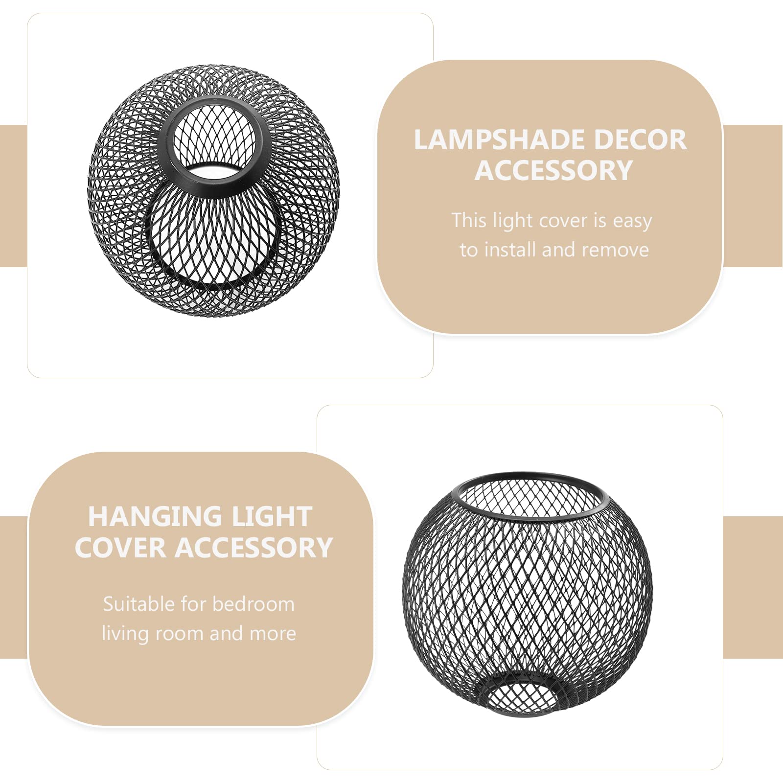 Decorative Hollow-Out Iron Lampshade - Spherical Light Cover for Bedroom, Living Room & Office - Creative Lamp Shade Decor