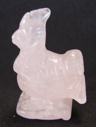 Feng Shui Small Rose Quartz Rooster Statue - Handcrafted Home Decor for Wealth & Harmony | Perfect for Office Desk, Living Room & Gift Giving