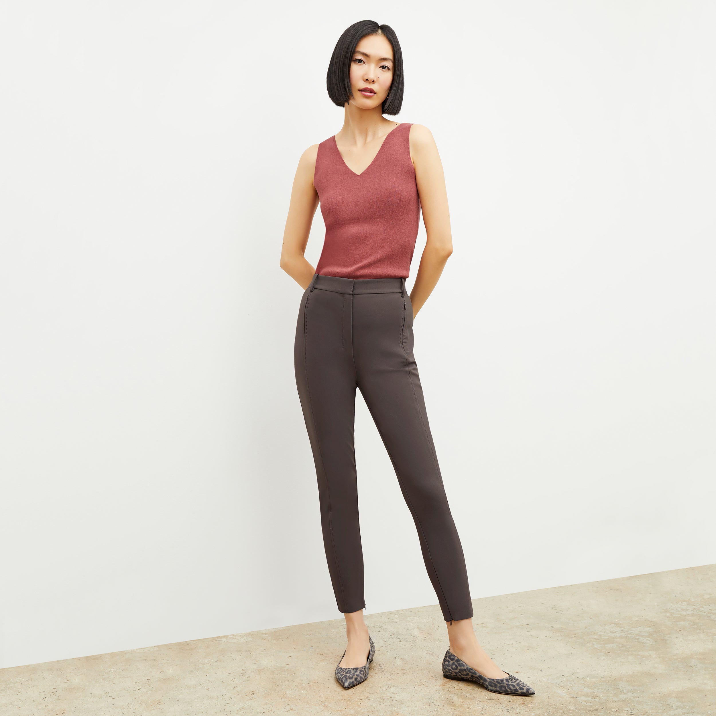 Curie PowerStretch Performance Pants for Women - Dark Mink Color | High-Stretch Activewear for Yoga, Running & Outdoor Adventures