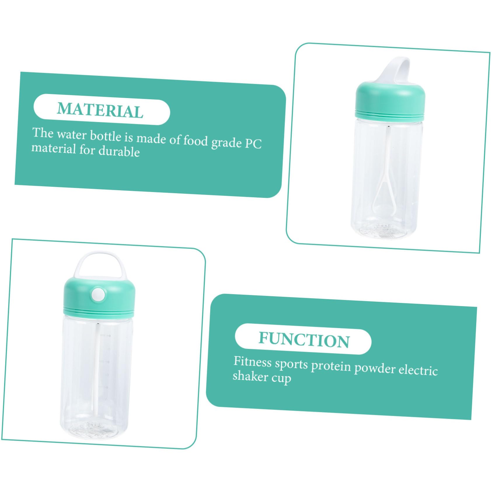 ULTECHNOVO 5-Piece Protein Shaker Bottle Set - Electric Mixing Bar, BPA-Free Gym Bottles for Protein Powder & Supplements - Perfect for Workout, Fitness & Post-Training Recovery