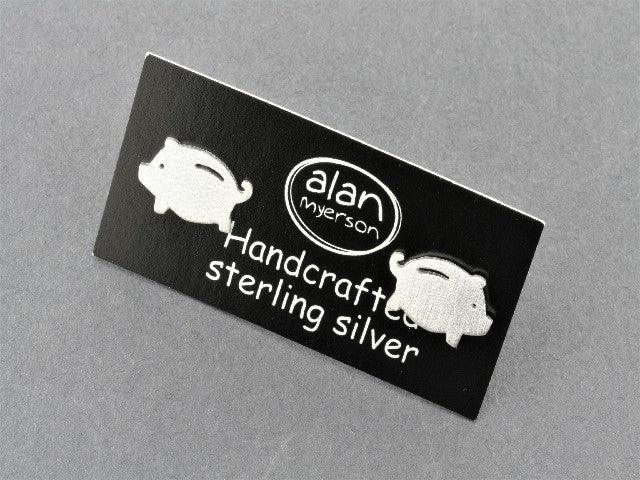 Sterling Silver Piggy Bank Stud Earrings - Perfect for Gifts, Savings Motivation & Everyday Wear