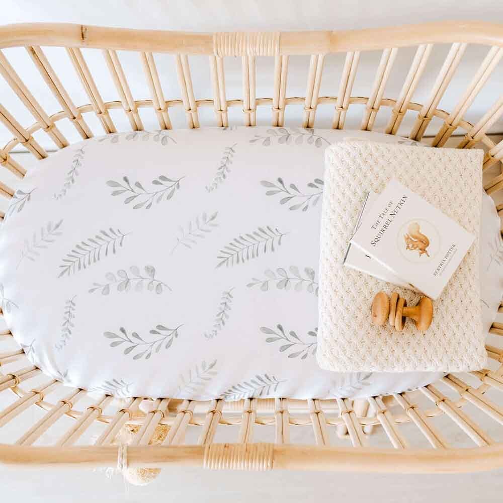 Snuggle Hunny Bassinet Sheet & Change Pad Cover - Soft Wild Fern Print - Perfect for Nursery, Baby Crib & Travel Crib Bedding