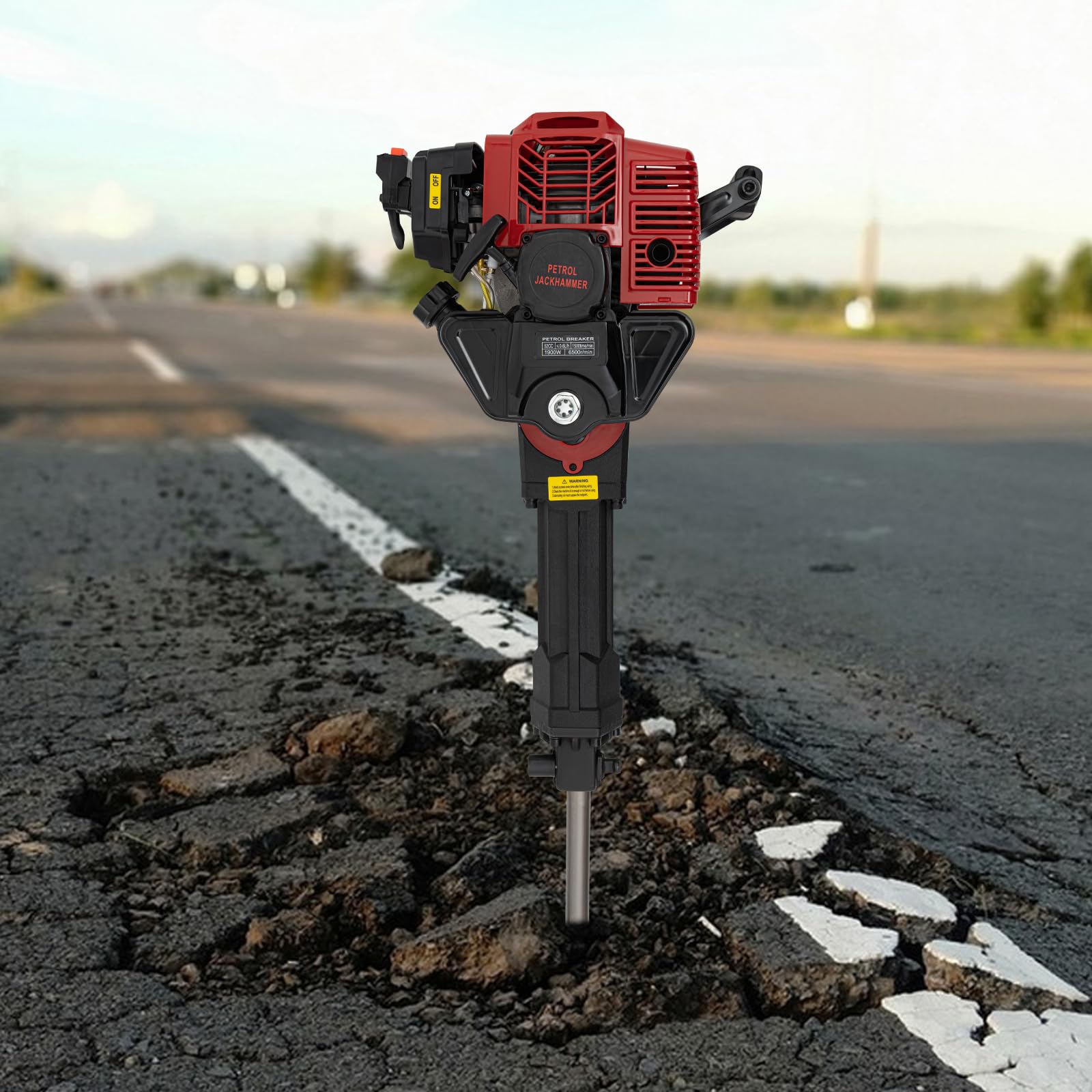 52CC 2-Stroke Gas Powered Trench Digger - Portable Handheld Trencher for Gardening, Lawn Planting & Tree Root Digging | Ideal for Landscaping, Irrigation Systems & Fence Post Installation