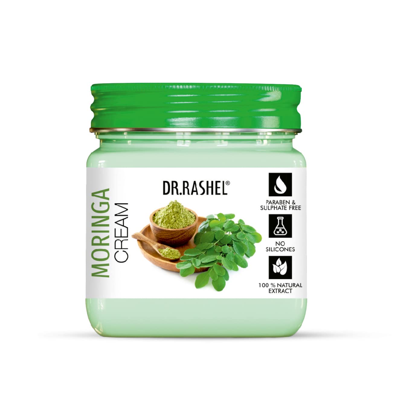 DR.RASHEL Moringa Cream for Men & Women - Hydrating & Moisturizing Facial Cream with Moringa Leaf Extract & Jojoba Oil (380ml) | Soothes & Cleanses All Skin Types | Perfect for Daily Skincare Routine & Dry Skin Relief