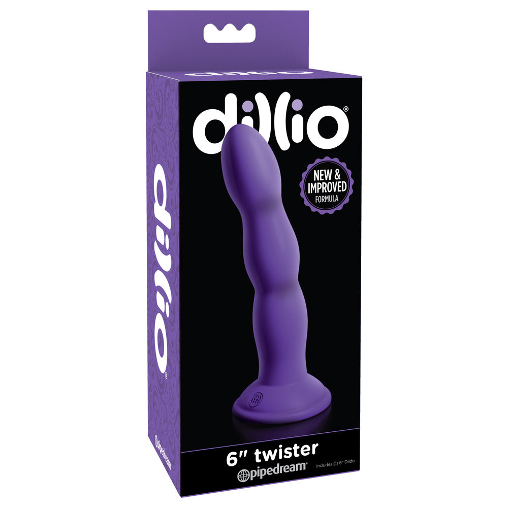 Dillio 6-Inch Twister Dildo with Strong Suction Cup Base - Realistic Textured Adult Toy for Solo Play, Couples & BDSM Scenes