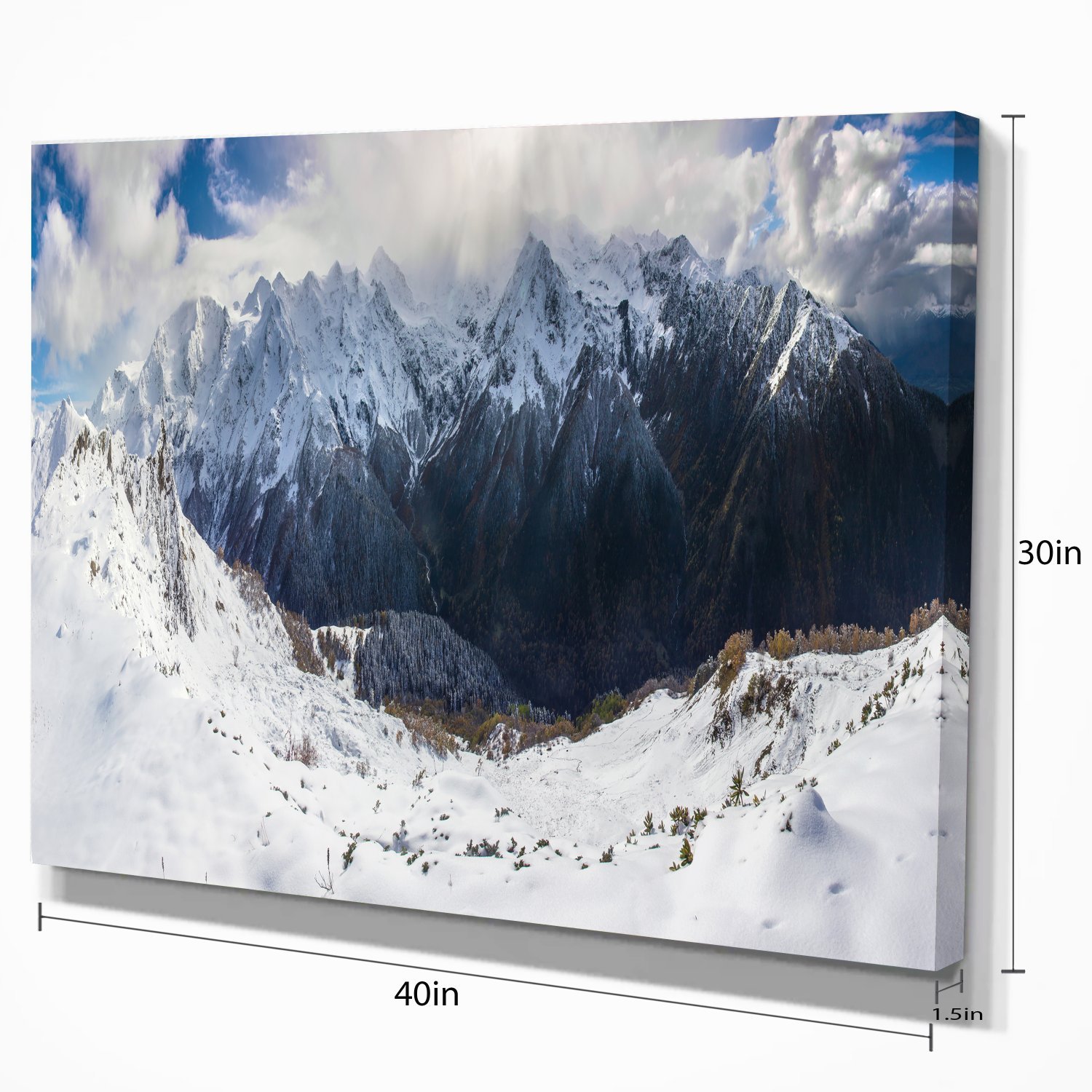 Winter Mountain in Svaneti - Stunning Landscape Photography Canvas Print - Perfect for Home & Office Wall Decor