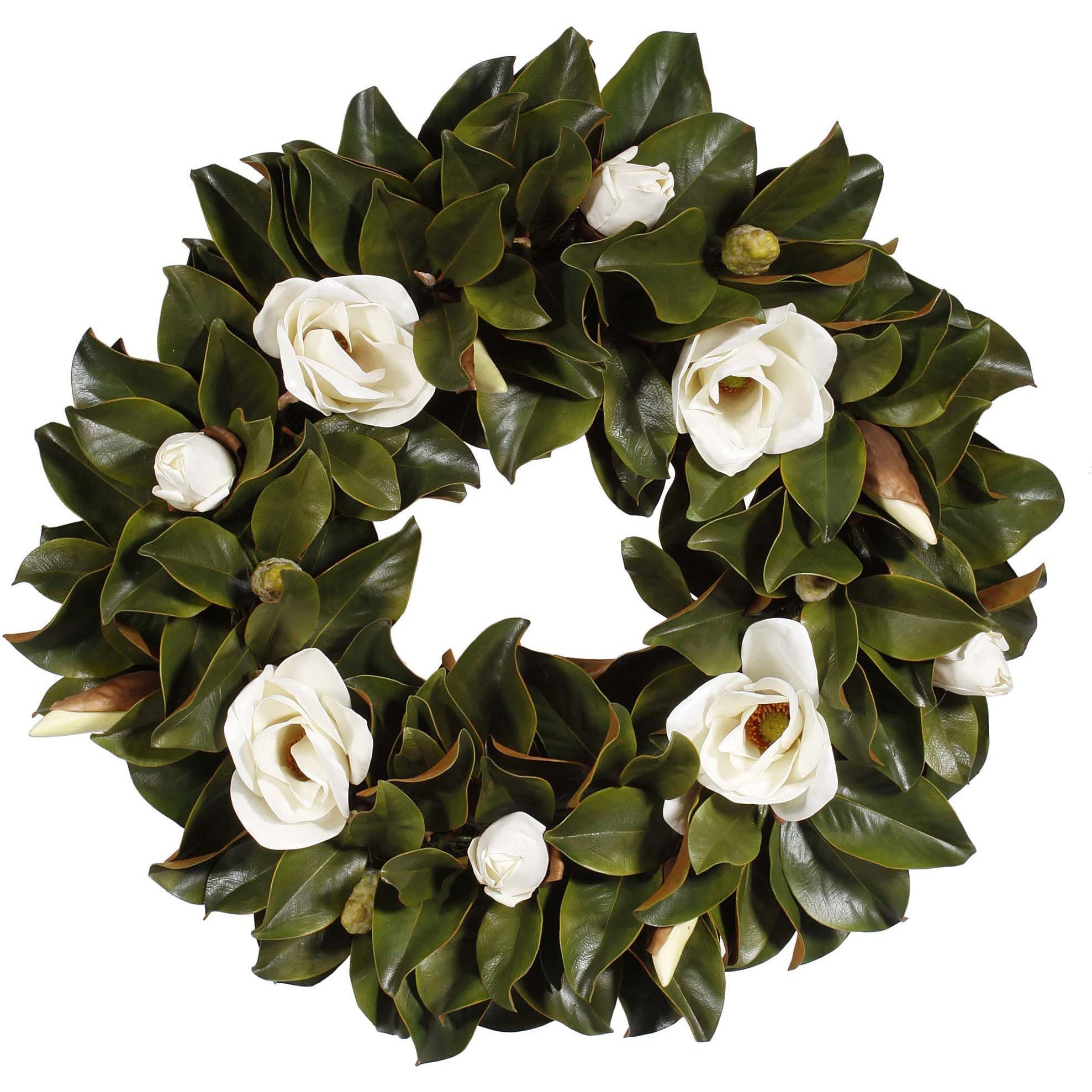 Magnolia Wreath - Elegant Artificial Flower Wreath for Front Door, Home Decor, Wedding & Spring Decorations | Perfect for Indoor/Outdoor Use