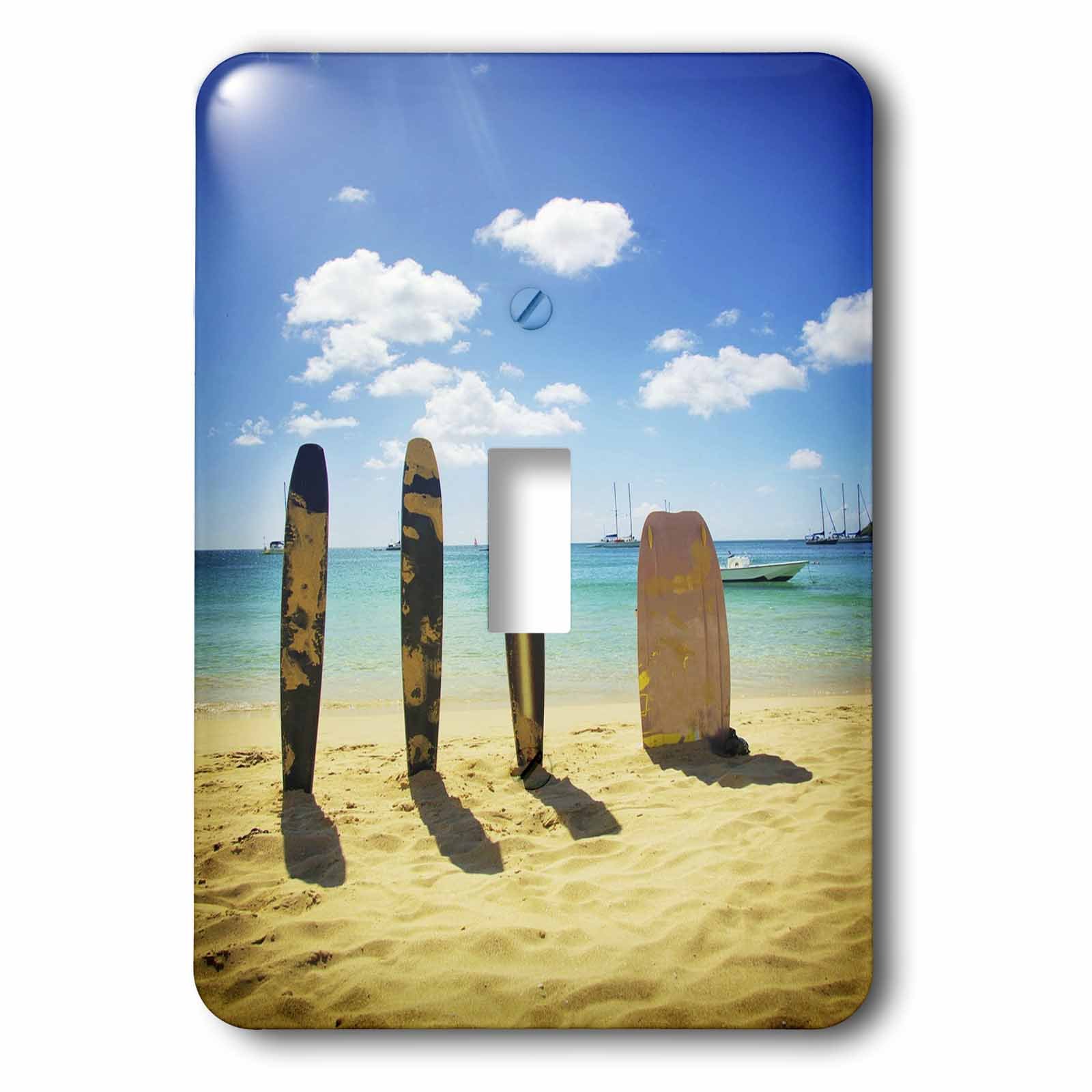 3D Printed Surfboards in The Sand Toggle Switch - Stylish Decorative Switch for Beach Themed Rooms, Surf Shops & Coastal Home Decor
