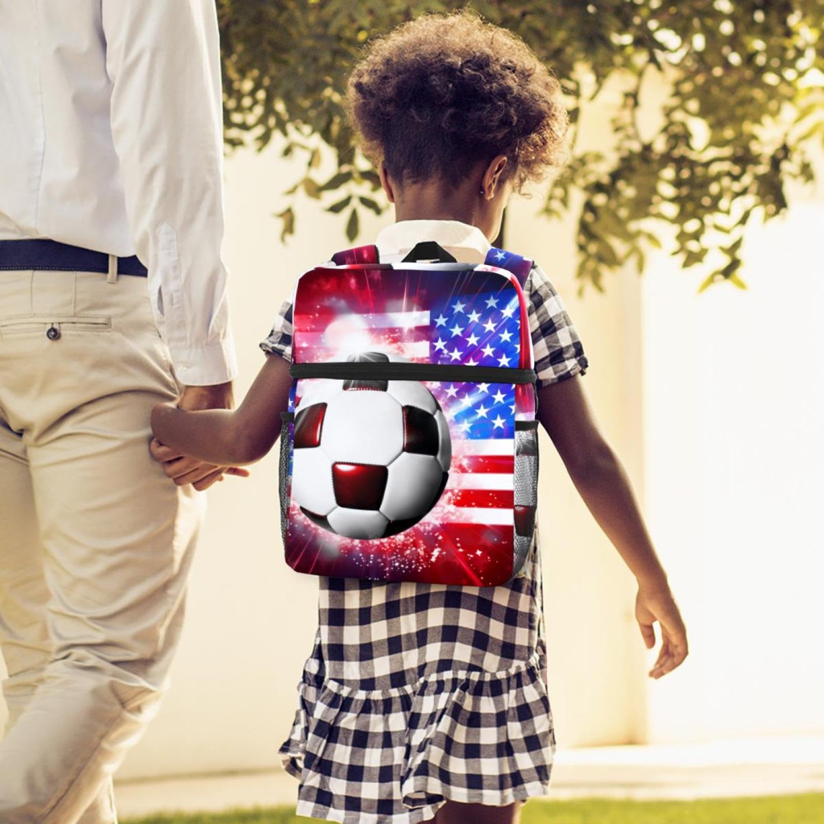 Best Travel Backpacks for Women & Men - Durable American Flag Football Backpack for Hiking, College & Work Commute