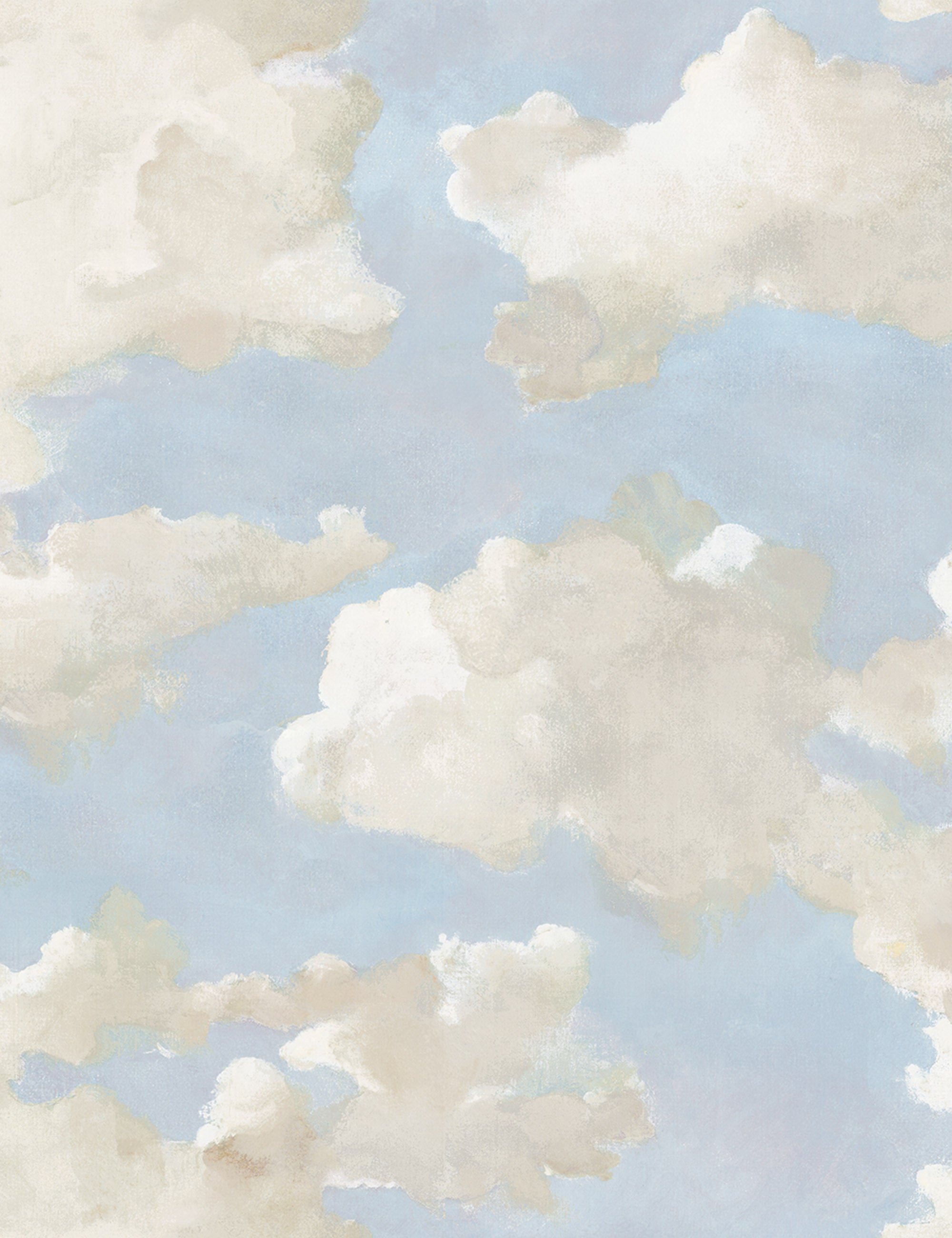 Premium Peel & Stick Wallpaper Swatch - Blue Clouds on Canvas | Self-Adhesive Removable Wallpaper for Bedroom, Nursery, Living Room & Home Decor