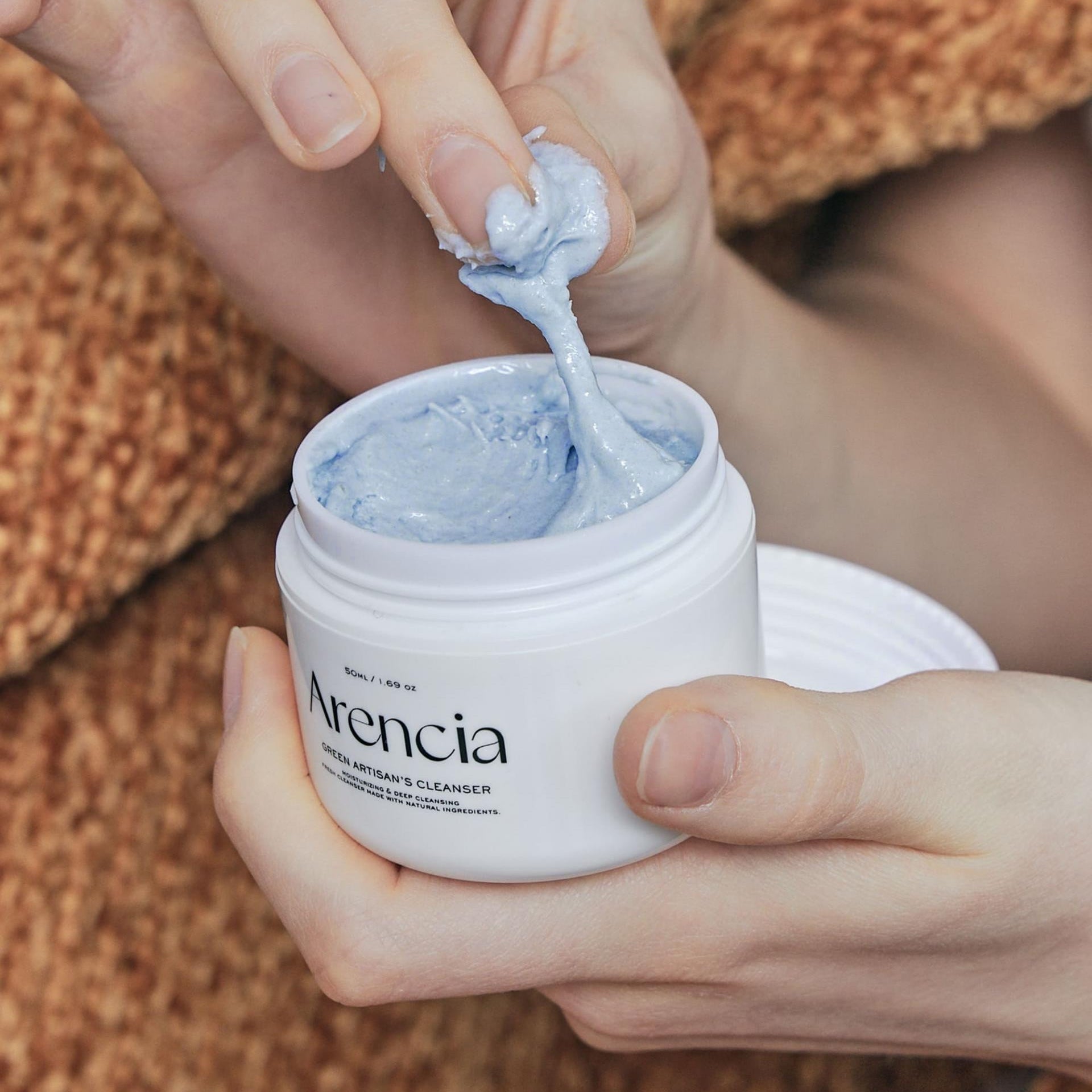 Arencia Blue Hyssop Facial Cleanser 120g - Gentle Deep Cleansing for Acne-Prone & Sensitive Skin | Daily Skincare Routine & Travel Essential