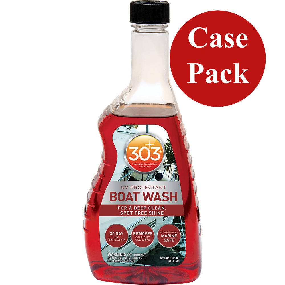 303 Boat Wash with UV Protectant - 32oz (Case of 6) | Premium Marine Cleaner for Fiberglass, Gelcoat & Vinyl | Ideal for Boats, Yachts & RVs