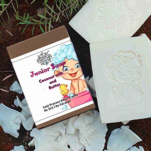 PRATHA Kids Soap - Organic Coconut Milk & Shea Butter Handmade Soap for Children | Gentle Cleansing for Sensitive Skin, Bath Time & Daily Hygiene