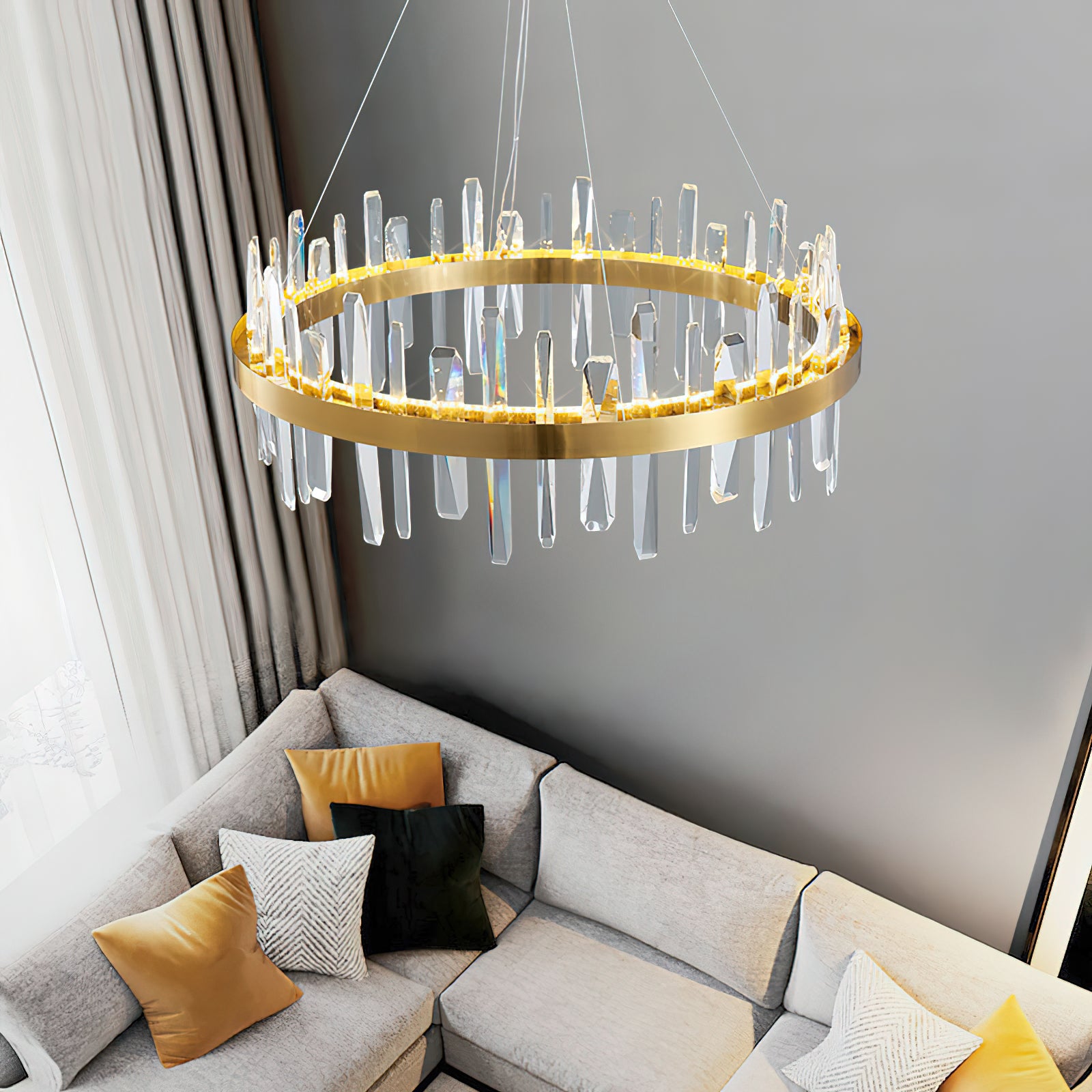 Royal Crystal Chandelier - Elegant Ceiling Light Fixture for Dining Room, Living Room & Bedroom | Luxury Home Decor Lighting