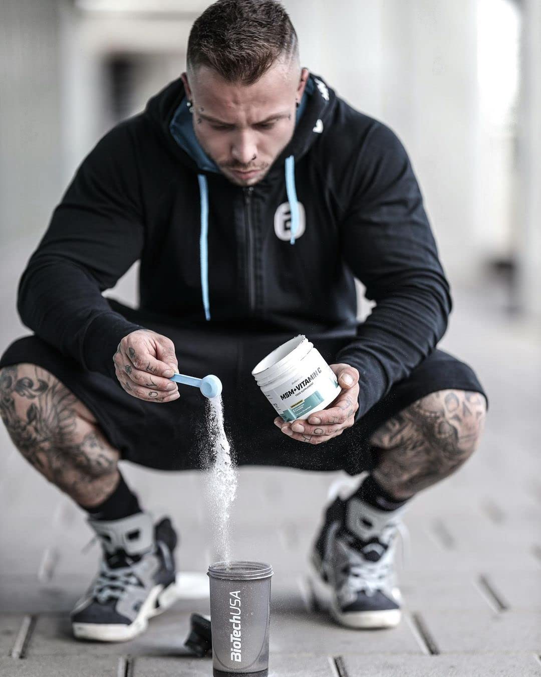 BioTechUSA MSM + Vitamin C Powder - 150g Lemon Flavor | Joint Support & Immune Boost | Perfect for Athletes & Active Lifestyles