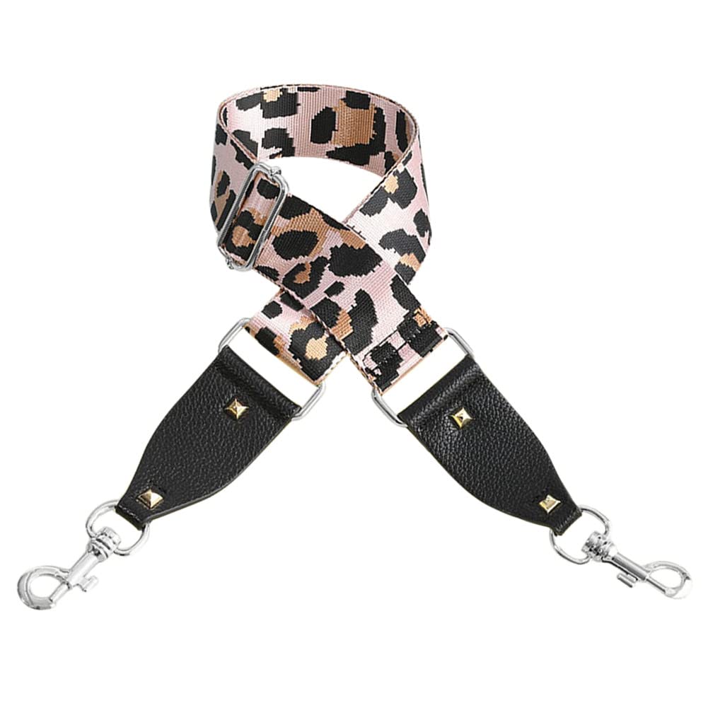 Adjustable Replacement Crossbody Shoulder Bag Strap for Handbags - Leopard Print in Pink & White | Perfect for Everyday Use, Travel, and Fashion Accessories