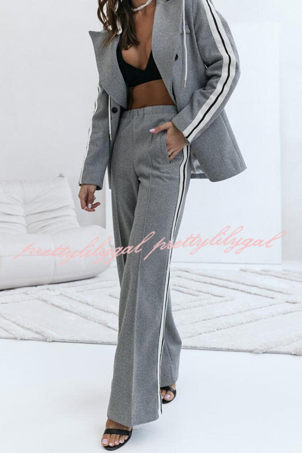 Easy Street Sporty Patchwork Elastic Waist Pocketed Loose Pants for Women - Comfortable Casual Lounge Wear for Yoga, Travel & Everyday Use