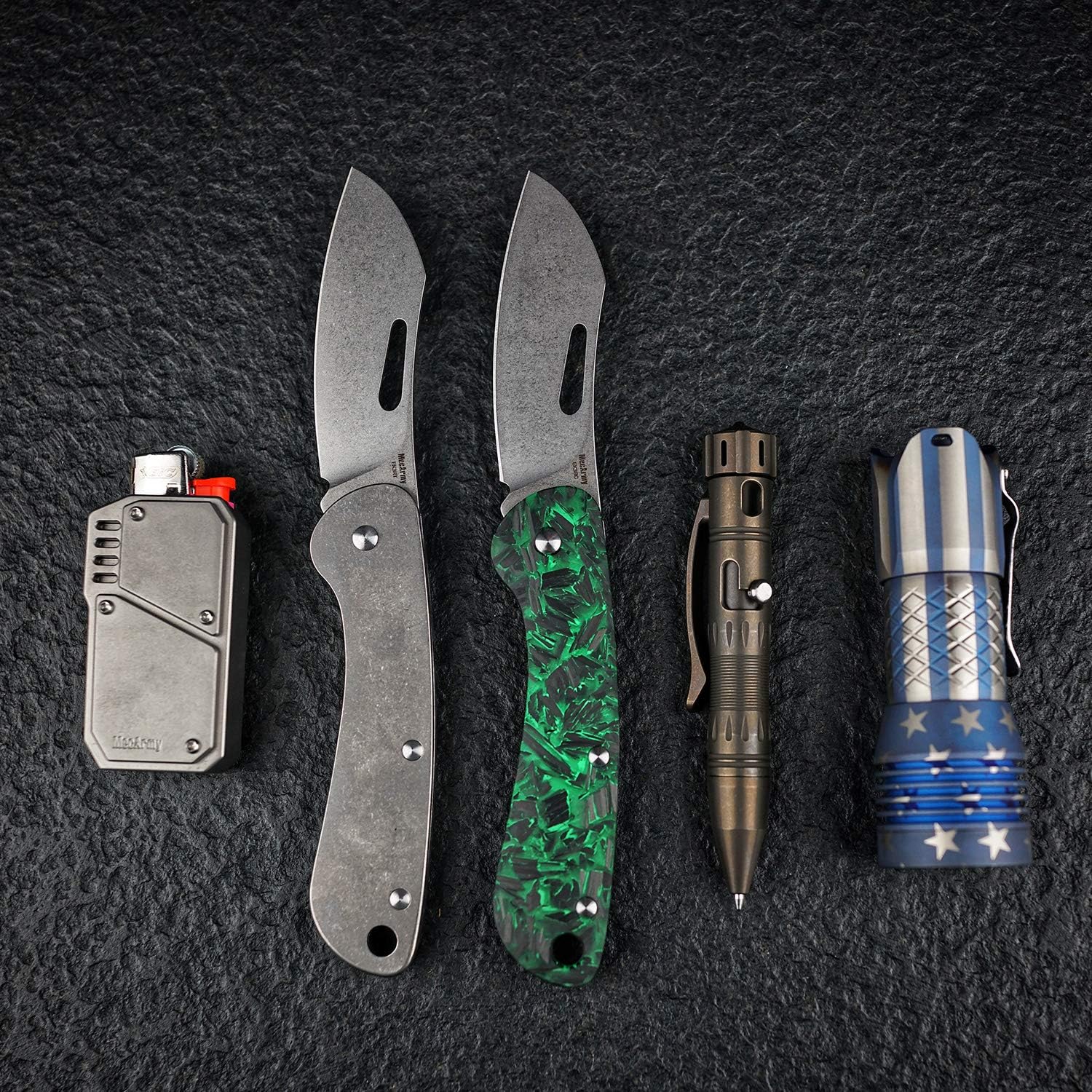 Premium M390 Powder Steel Folding Knife - Glow in The Dark Handle, Carbon Fiber Design with Pocket Clip & Lanyard Hole - Perfect for Camping, Hiking, Hunting, Fishing & Everyday Carry (EDC)
