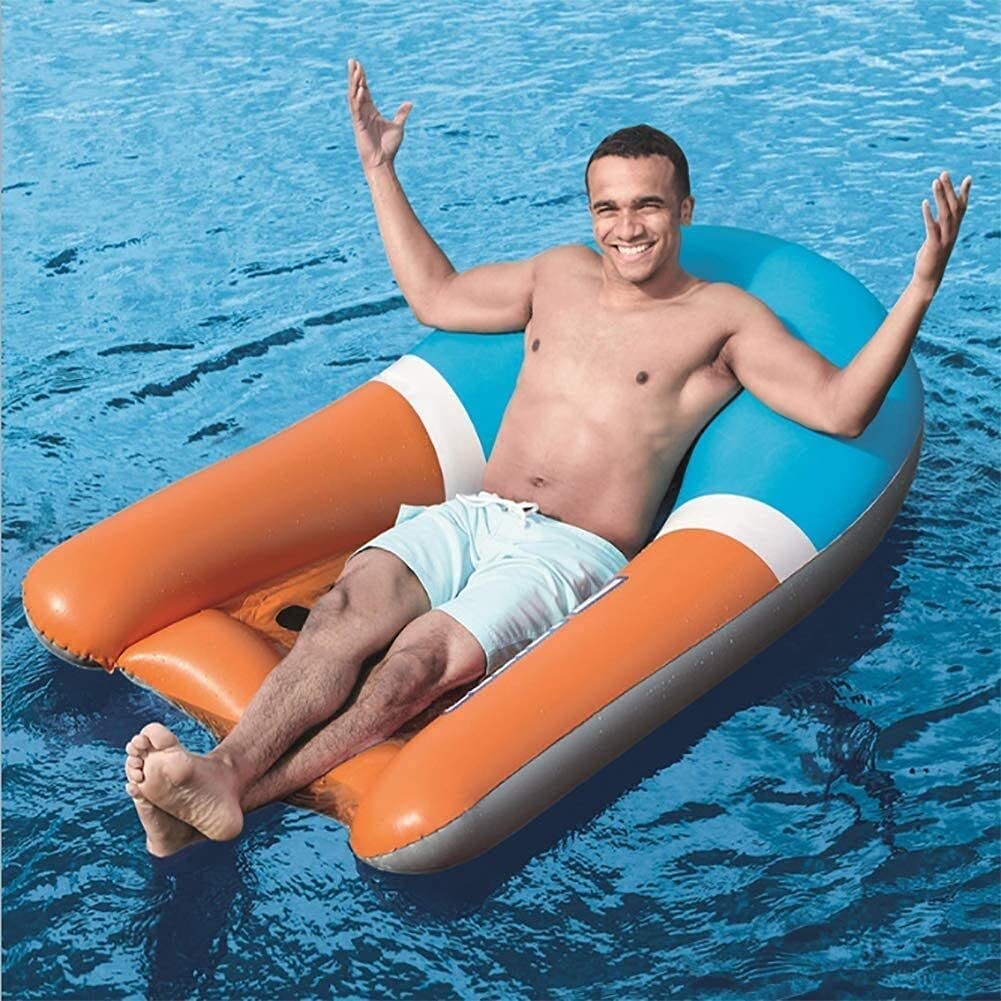 **Glaceon Inflatable Pool Float Lounge Chair for Adults - Comfortable Water Raft, Swimming Ring for Beach, Summer Party & Outdoor Water Recreation - Perfect for Relaxing by the Pool or Lake**