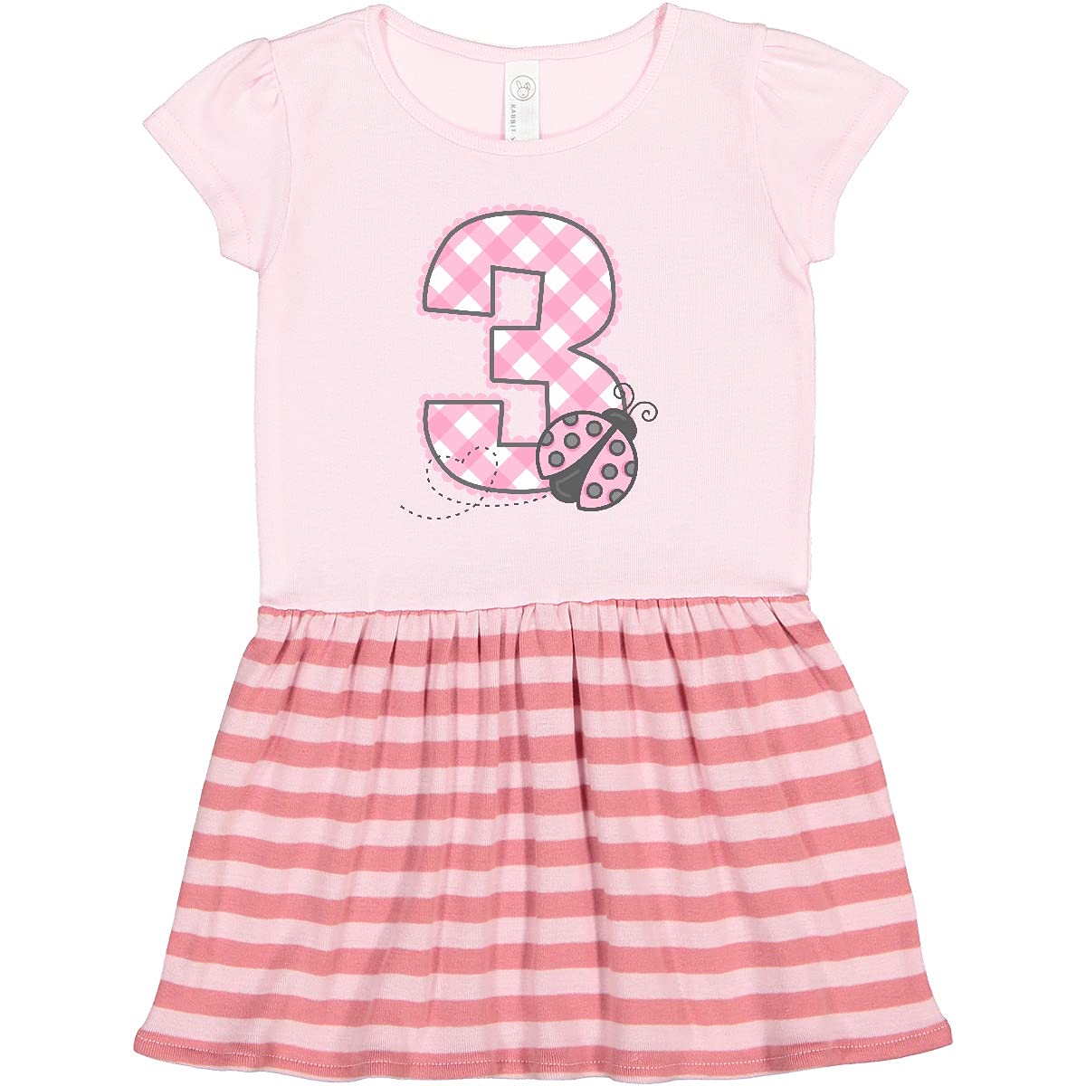 Inktastic Pink Ladybug 3rd Birthday Toddler Dress - Cute Bug Themed Outfit for Girls Birthday Party & Special Occasions