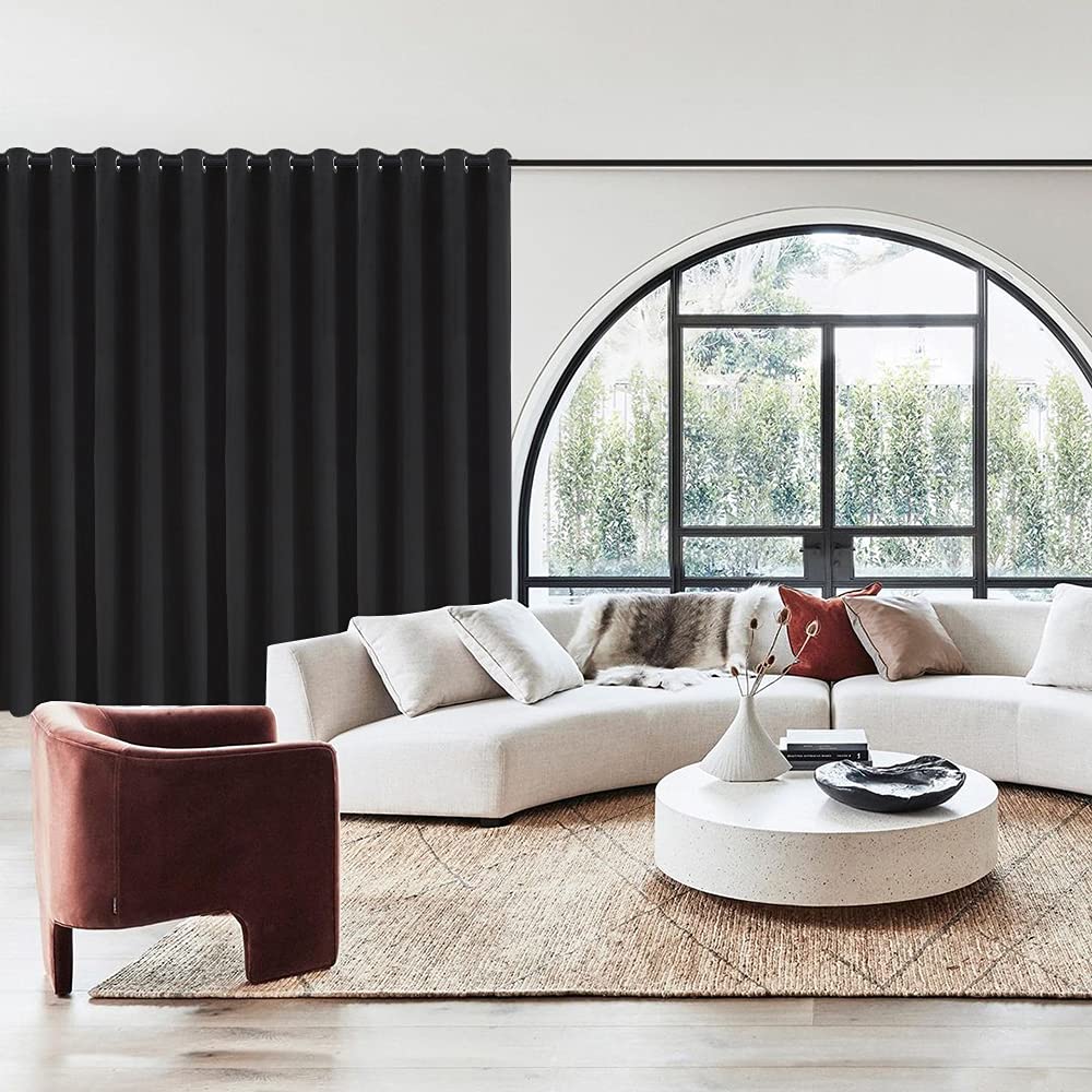 Extra Wide Velvet Room Divider Curtains with Grommet Top - Custom Size, Header & Color Options | Perfect for Home Offices, Studios & Privacy Spaces