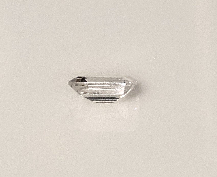 1.74ct Natural White Clear Sapphire Loose Stone - 8x6mm Emerald Cut VVS Clarity, September Birthstone, Diamond Alternative for Jewelry Making & Engagement Rings