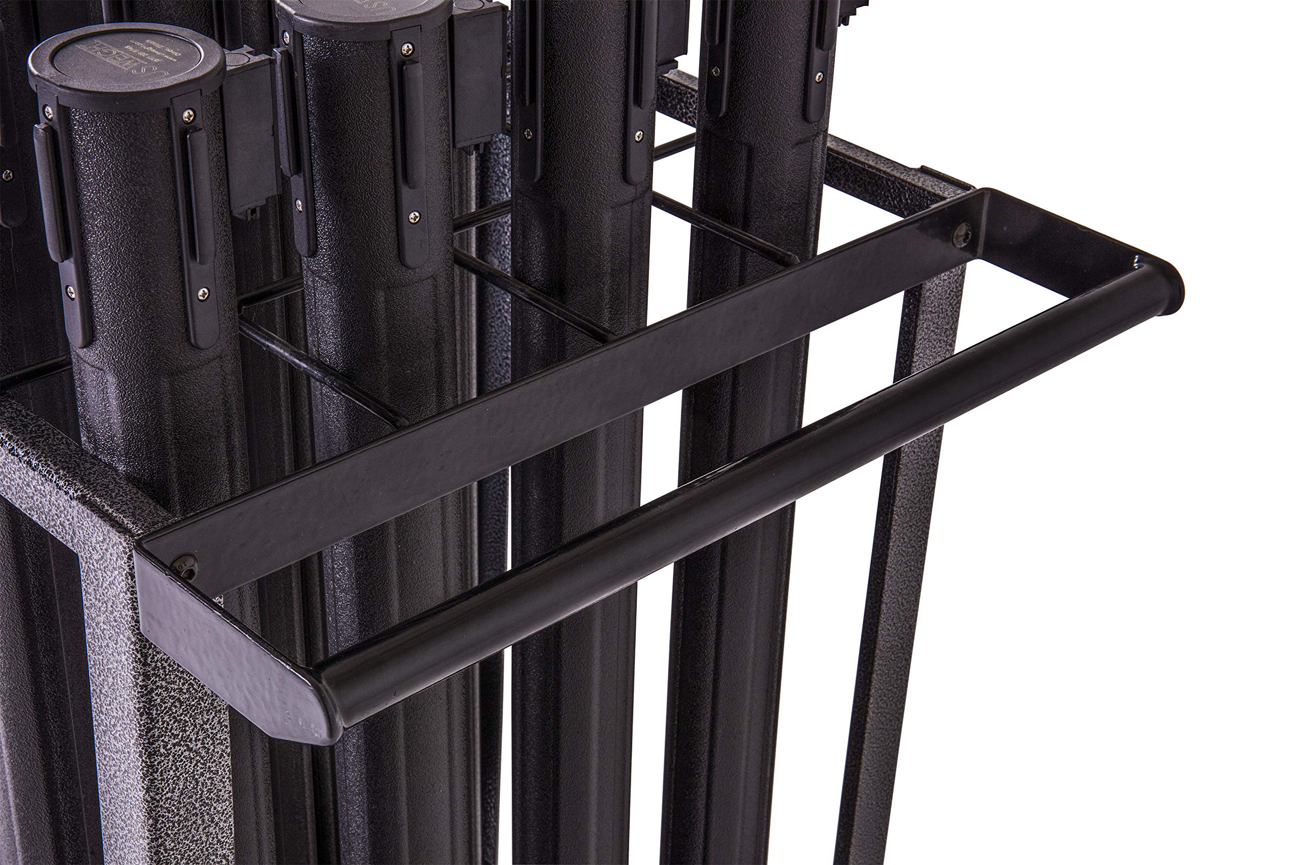 US Weight Statesman Stanchion Cart Kit - 12 Black Sentry Plus Stanchions with Rolling Cart for Crowd Control | Perfect for Events, Concerts, and Queue Management