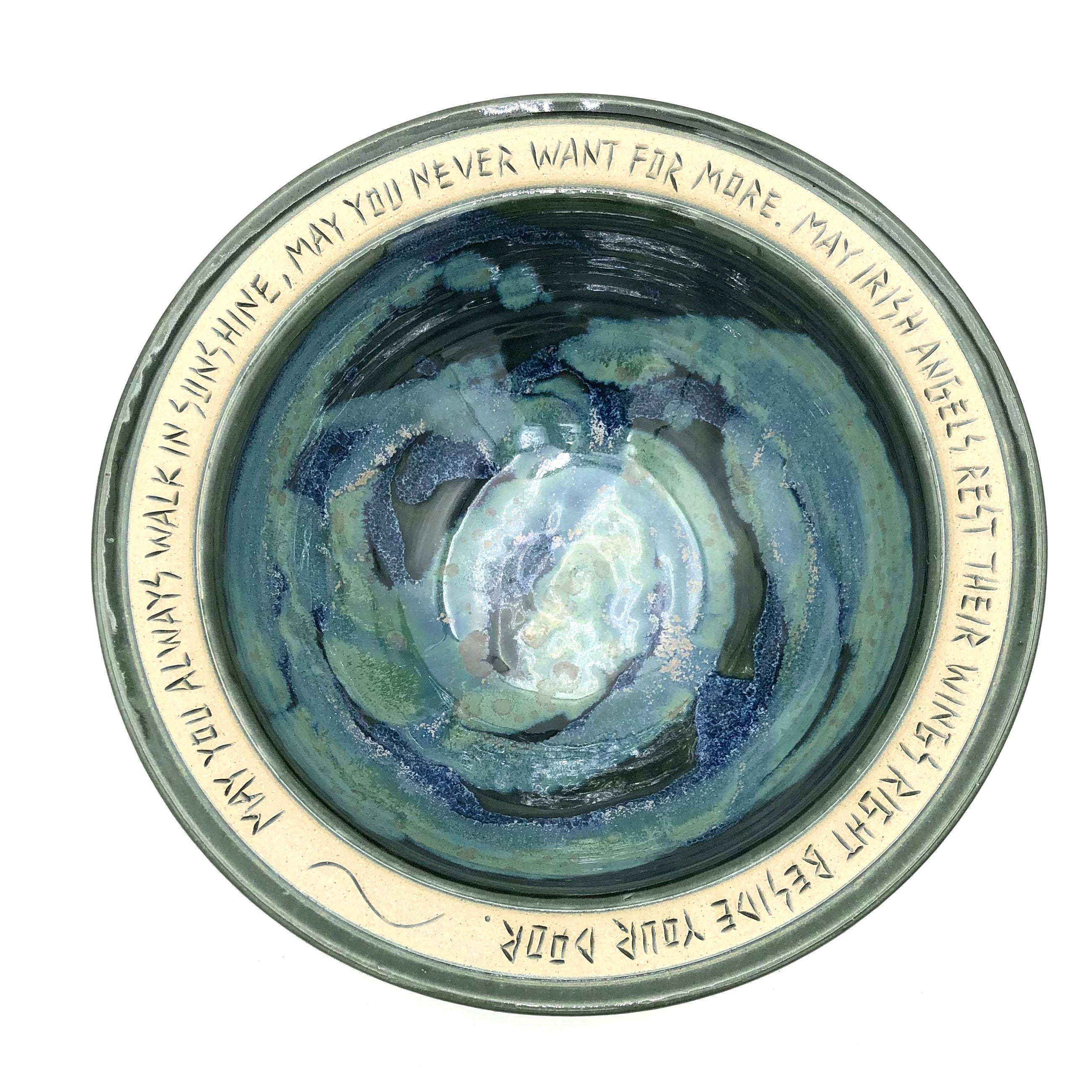 Bryan Becker Large Bowl with Irish Blessing - Perfect for Home Decor, Gift Giving, and Kitchen Use