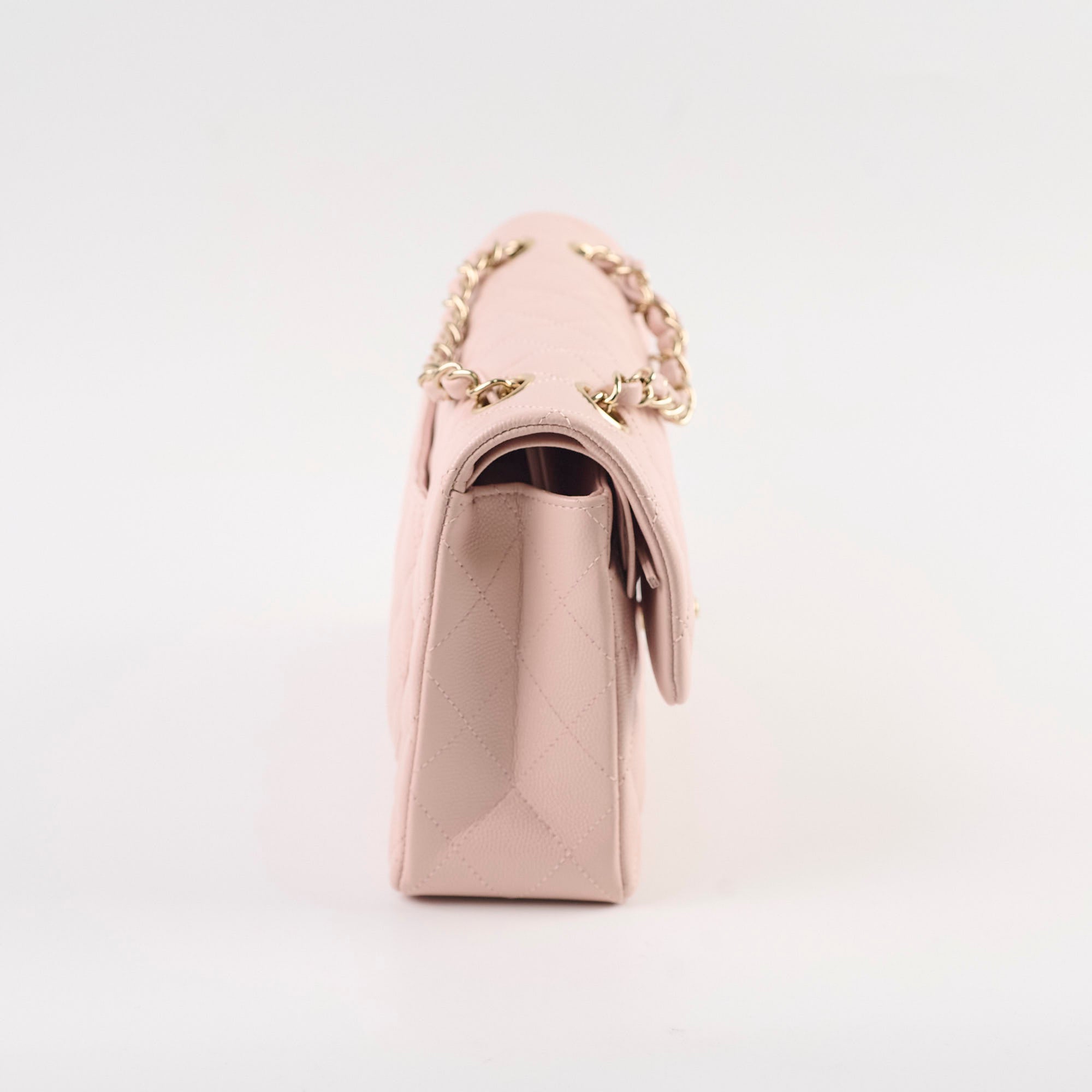 Chanel Small Classic Double Flap Bag in Rose Clair Caviar Leather - Perfect for Date Night & Special Occasions