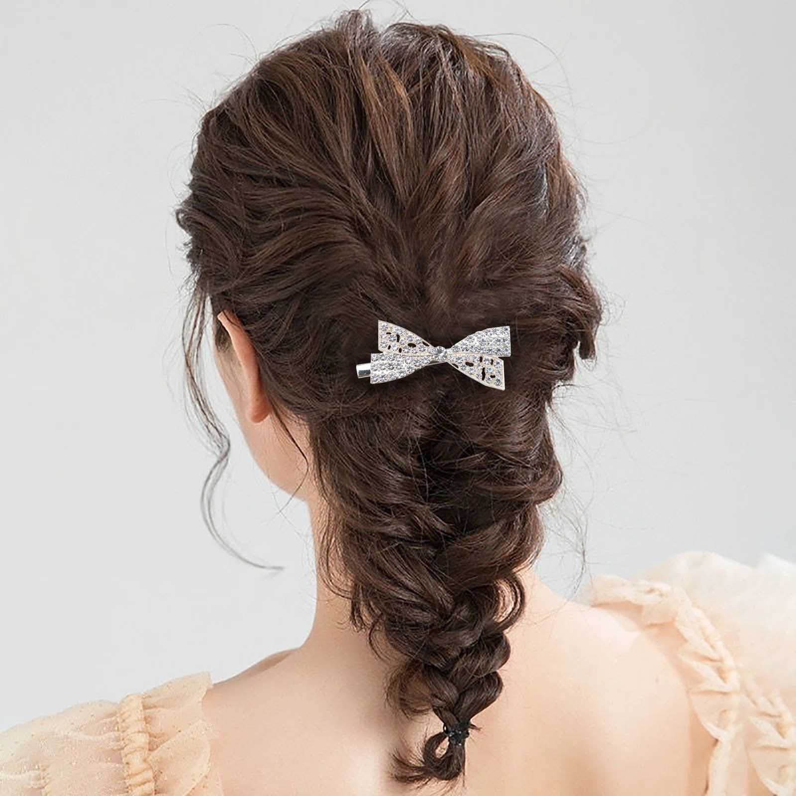 Bohemian Crystal Wedding Hair Barrette Clips - Sparkly Rhinestone Floral Hair Accessories for Brides, Bridal Party & Special Occasions | Elegant Hair Jewelry for Weddings, Prom & Formal Events