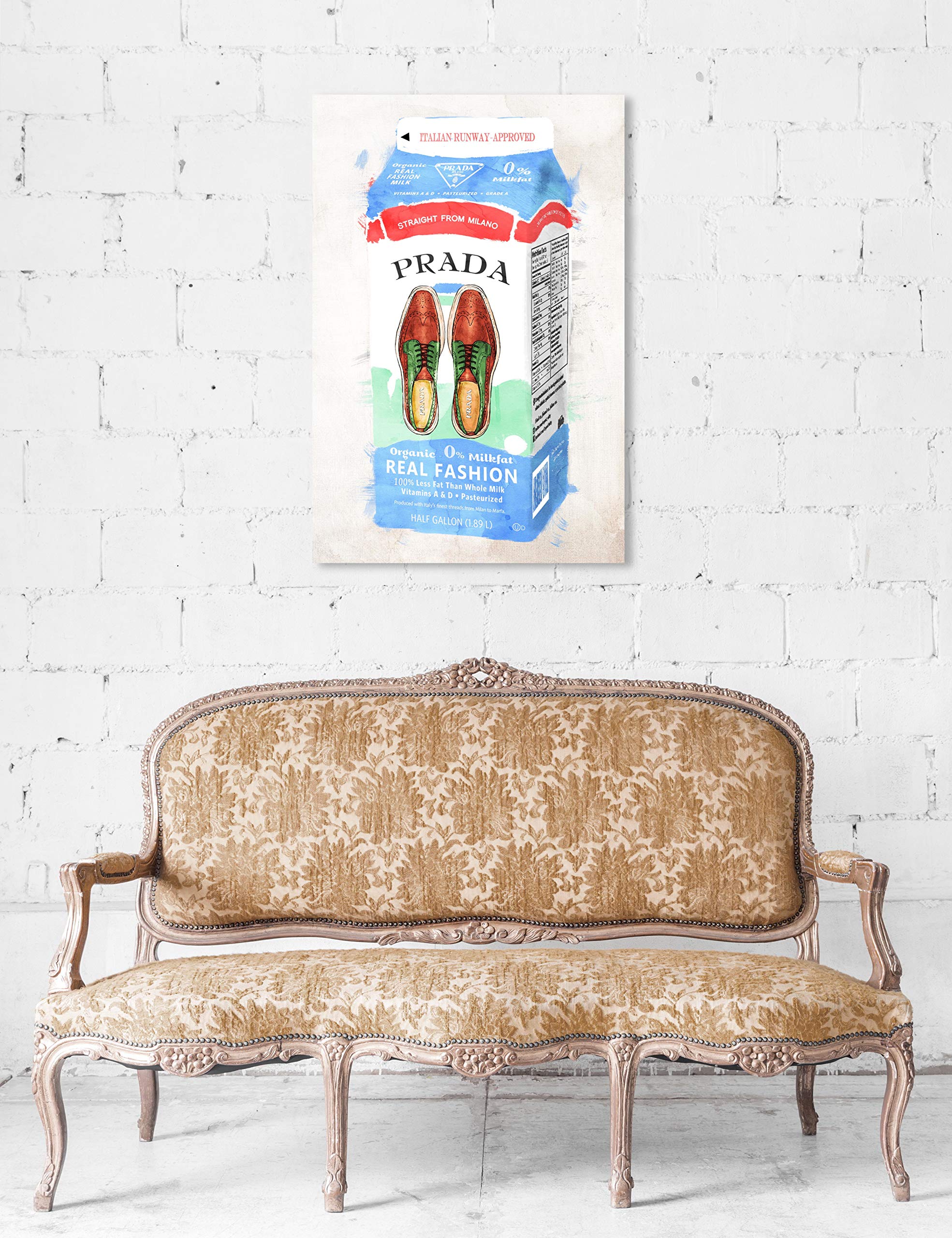Oliver Gal Artist Co. Milano Milk Fashion Glam Wall Art Canvas Print - 24x36 Inch Modern Home Decor in White & Red - Perfect for Living Room, Bedroom or Office Decor