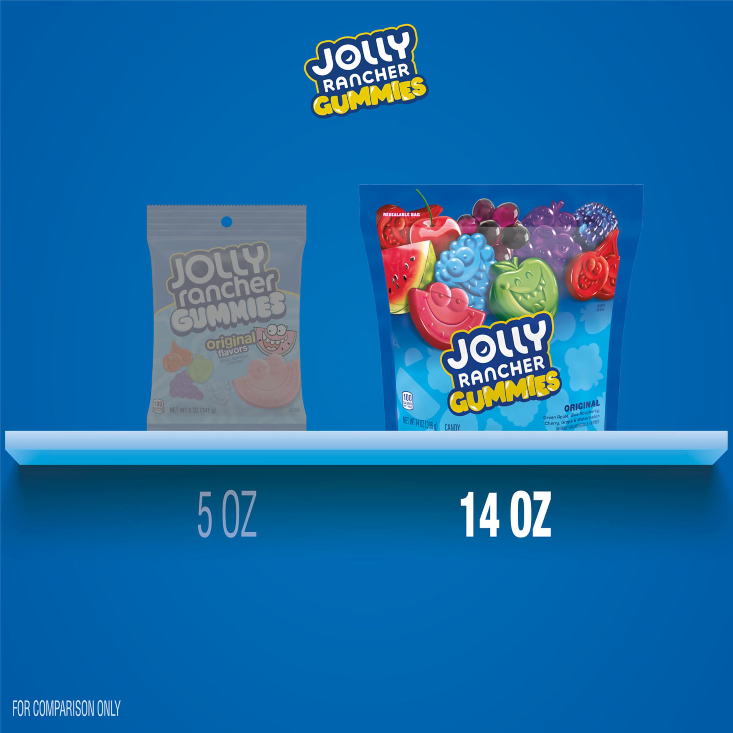 JOLLY RANCHER Assorted Fruit Flavored Gummy Candy - 14 oz Bag | Sweet & Tangy Chewy Treats for Parties, Halloween, Movie Nights & Office Snacks