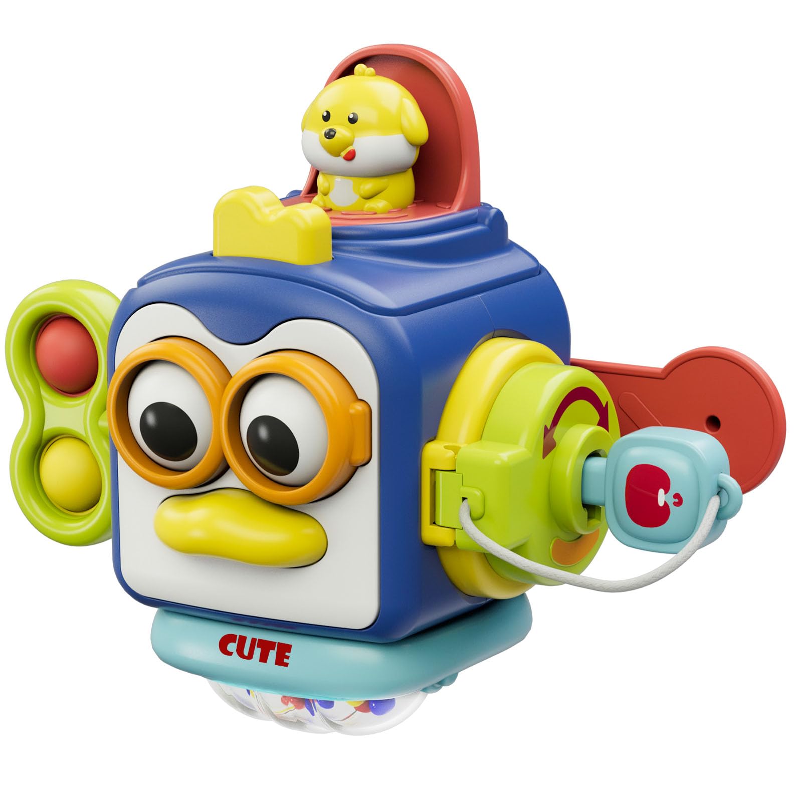 Montessori Sensory Toys for Toddlers 1-3 Years Old - Educational Busy Cube for Fine Motor Skills Development | Perfect Travel Activity & Learning Gift for 12-18 Month Babies | Great for Airplane, Car Rides & Early Childhood Education