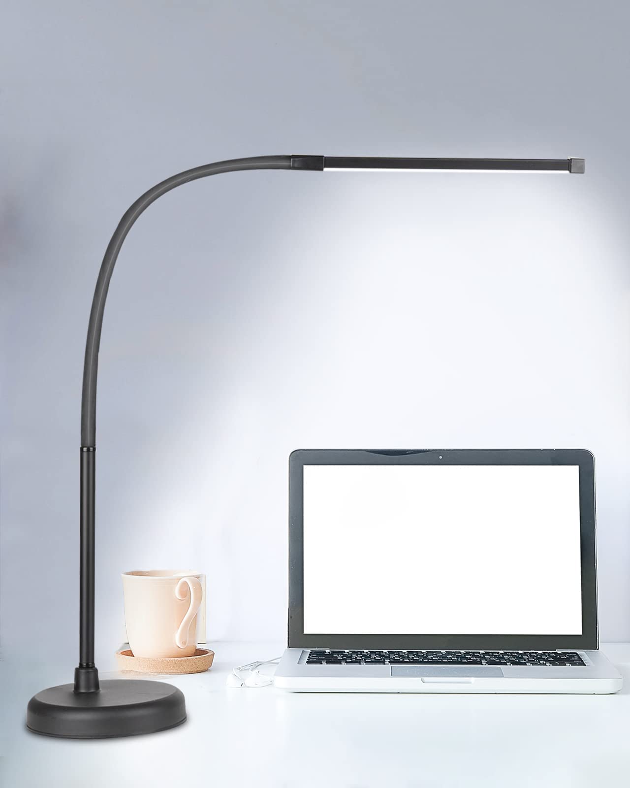 Adjustable LED Desk Lamp with Flexible Gooseneck - 3 Color Modes & Dimmable Light - USB Powered Architect Task Light for Home Office, Study, Reading & Piano Practice - Perfect Workspace Lighting Solution