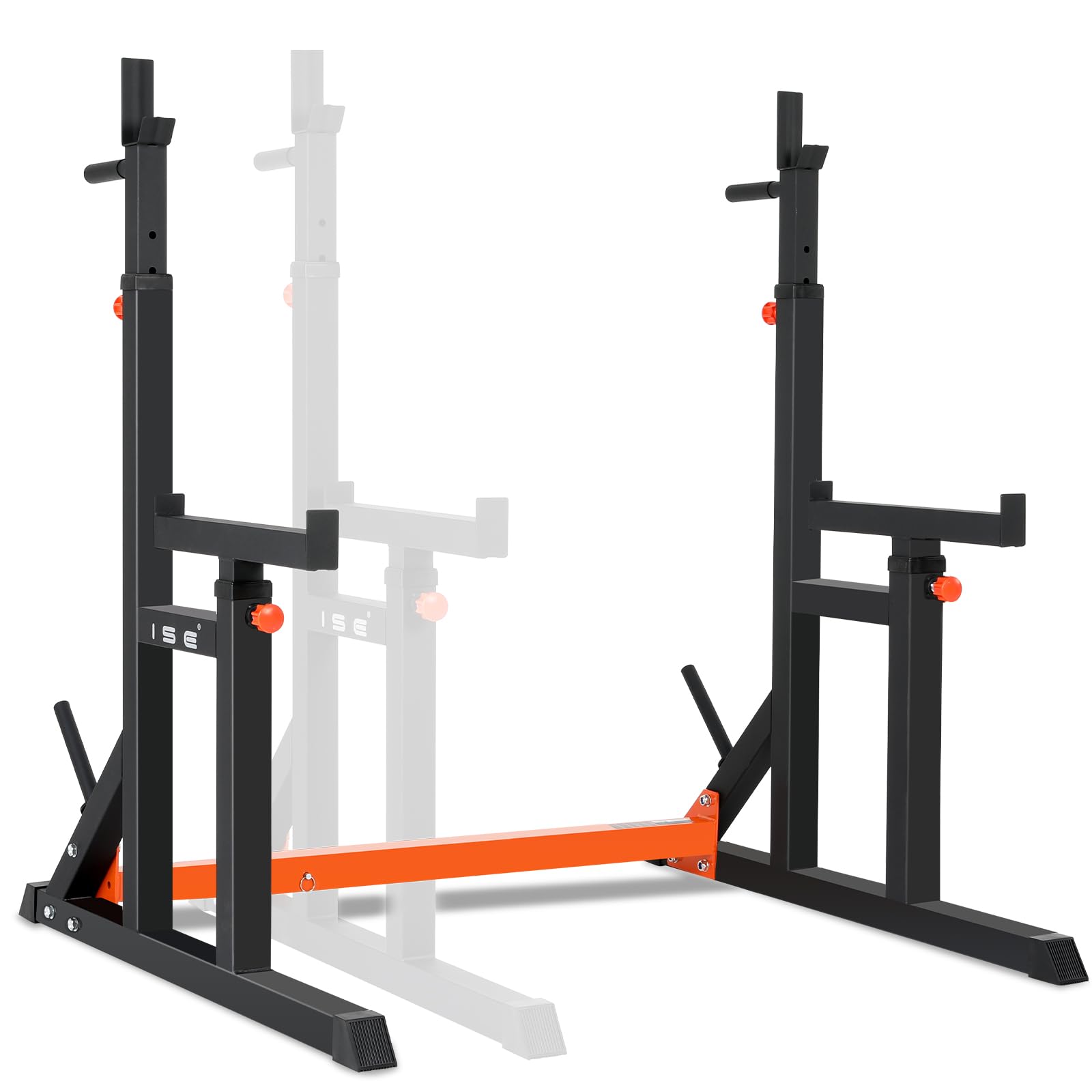 Adjustable Home Gym Squat Rack with Olympic Bar Holder - Multifunctional Power Cage for Weightlifting, Squats & Bench Press - Heavy Duty Steel Construction Supports 200KG - Perfect for Home Workouts & Strength Training