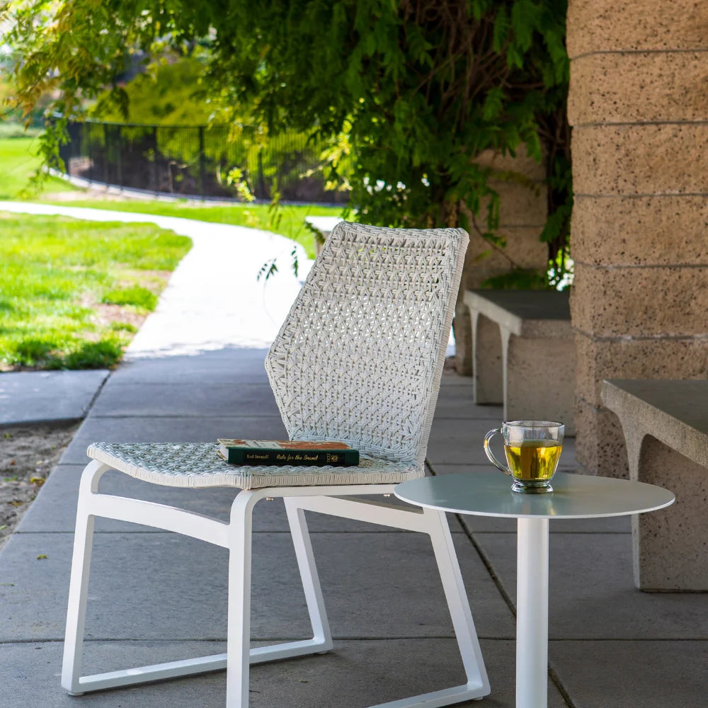 Adriano Aluminum Outdoor Wicker Dining Chairs Set of 2 - Patio Furniture for Garden, Poolside, and Backyard Dining - Weather-Resistant & Comfortable Seating