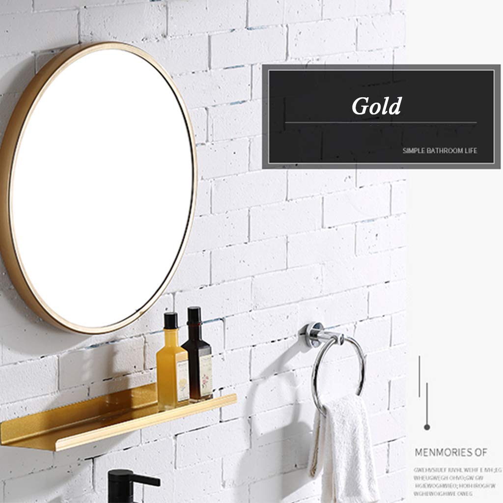 Round Bathroom Mirror - 3-Color Stainless Steel Wall Mirror for Bathroom, Living Room & Bedroom Decor | Waterproof & Rustproof Hanging Mirror for Vanity, Makeup & Home Decoration