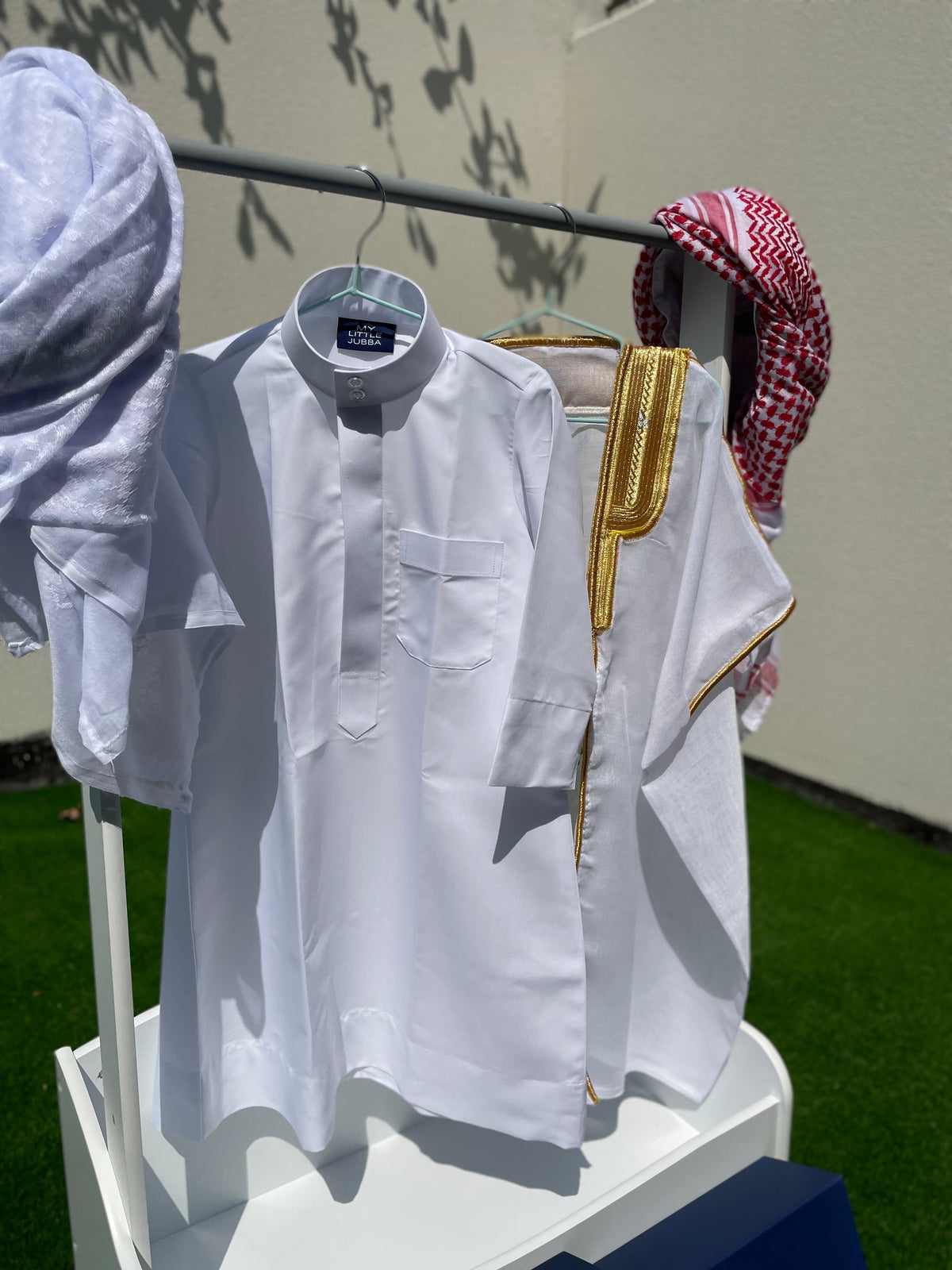 Premium Baby Boy Thobe Gift Set - White Bisht for 0-12 Months | 4-Piece Outfit for Special Occasions & Celebrations