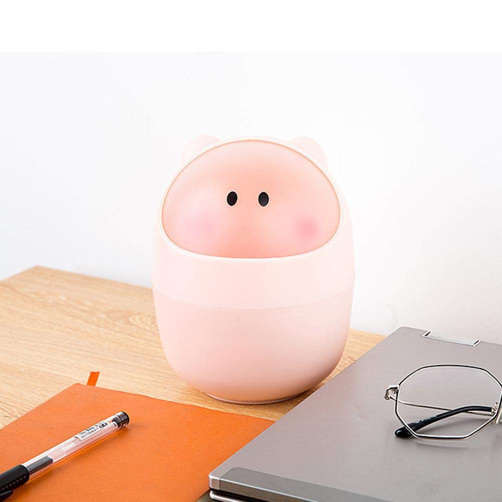 Zerodis Mini Desktop Trash Can with Lid - Small Waste Bin for Office Desk, Countertop, Coffee Table & Kitchen - Cute Blue Garbage Can for Home & Office Organization