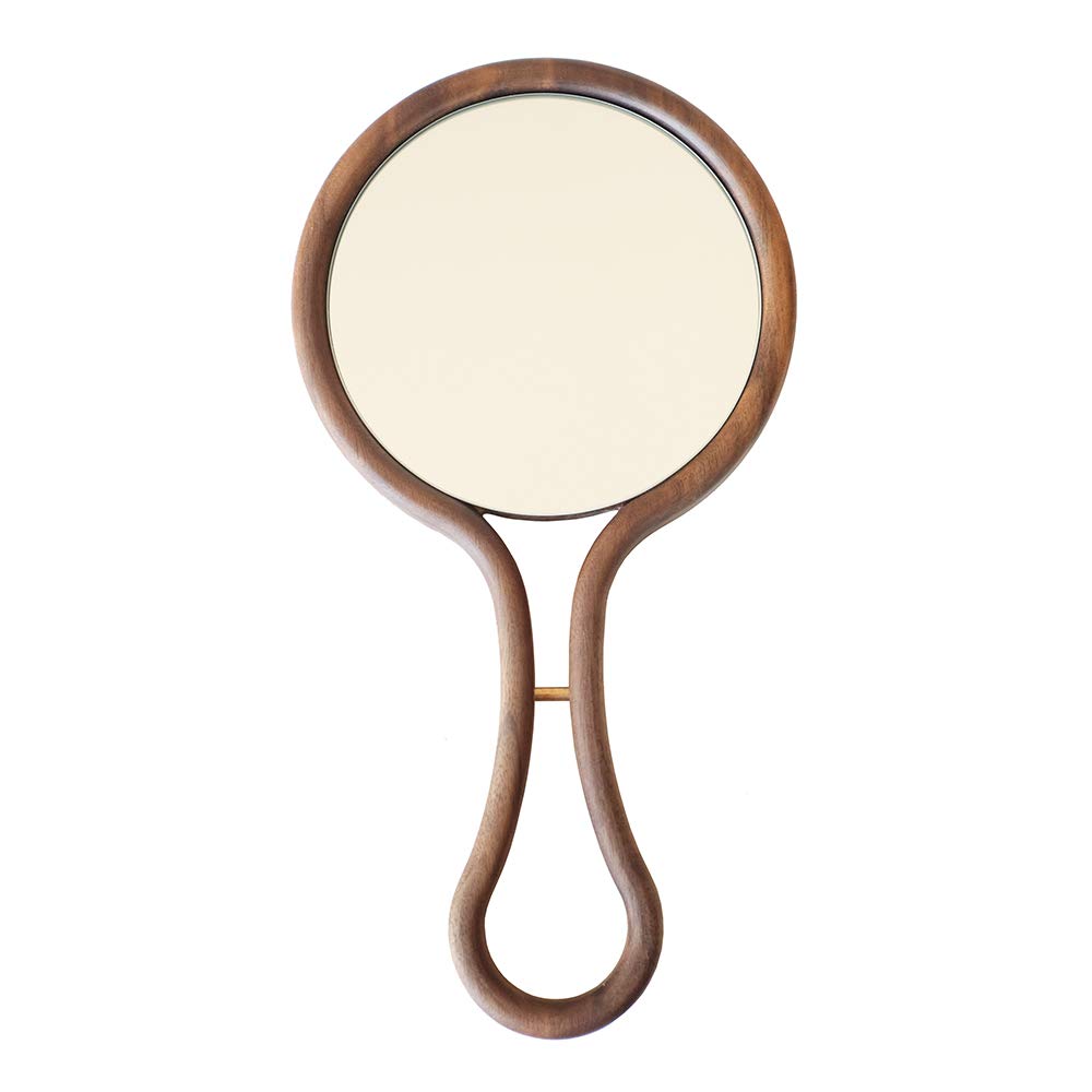 Wooden Handheld Mirror with Handle - 5.5