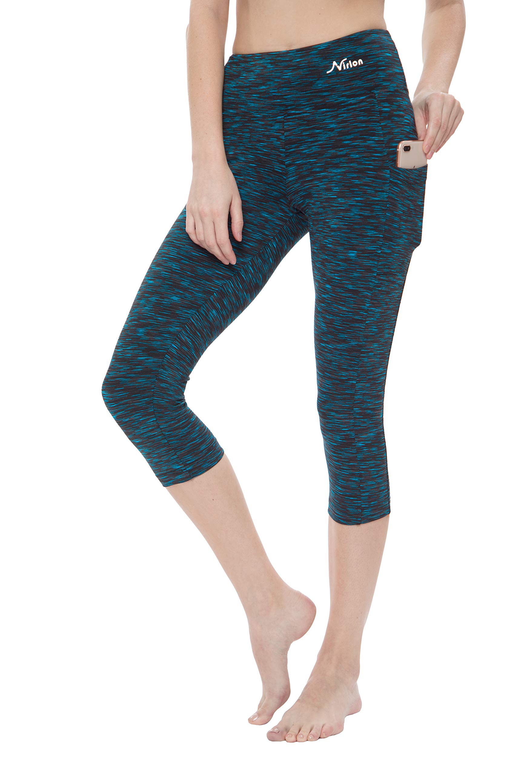 Breathable High Waisted Capri Leggings with Pockets for Women - Nirlon Workout Yoga Running Leggings | Perfect for Gym, Lounge & Travel