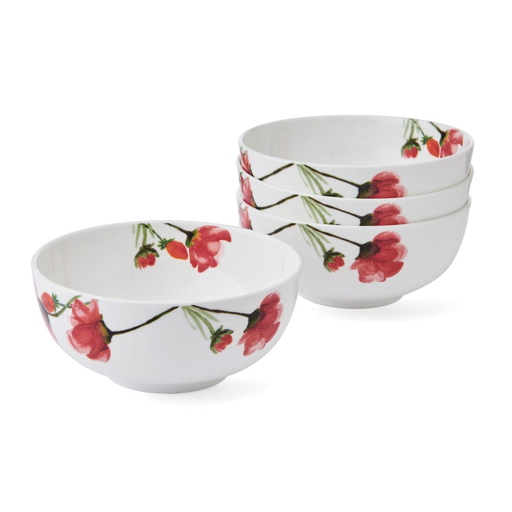 Keira Set of 4 Soup and Cereal Bowls - 16oz Porcelain Bowls for Soup, Cereal, Ice Cream, and Snacks - Perfect for Family Dining, Breakfast, and Entertaining