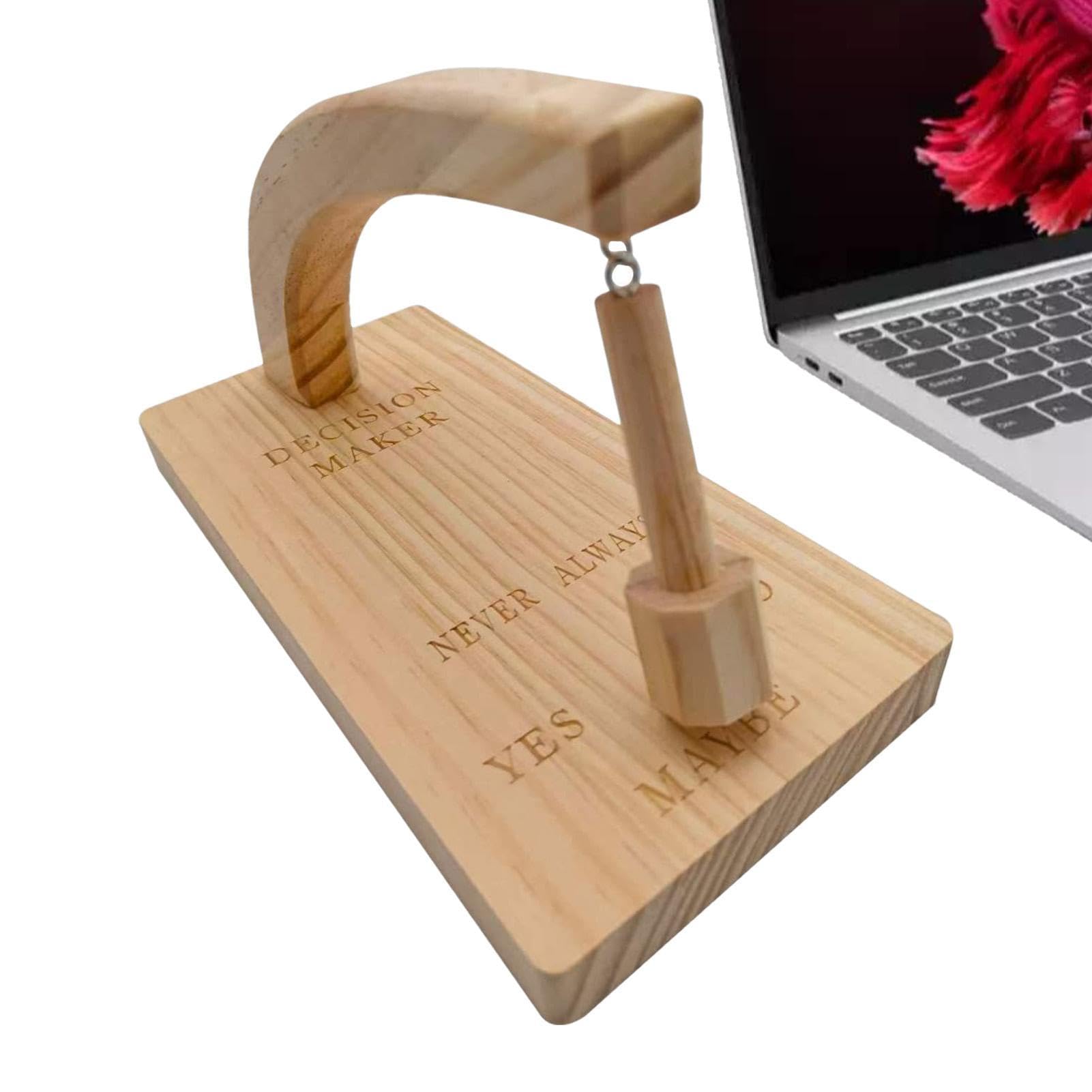 Magnetic Decision Maker Toy - Wooden Swing Pendulum for Indecisive Moments | Fun & Stress-Relief Gift for Office, Home, or Party Games