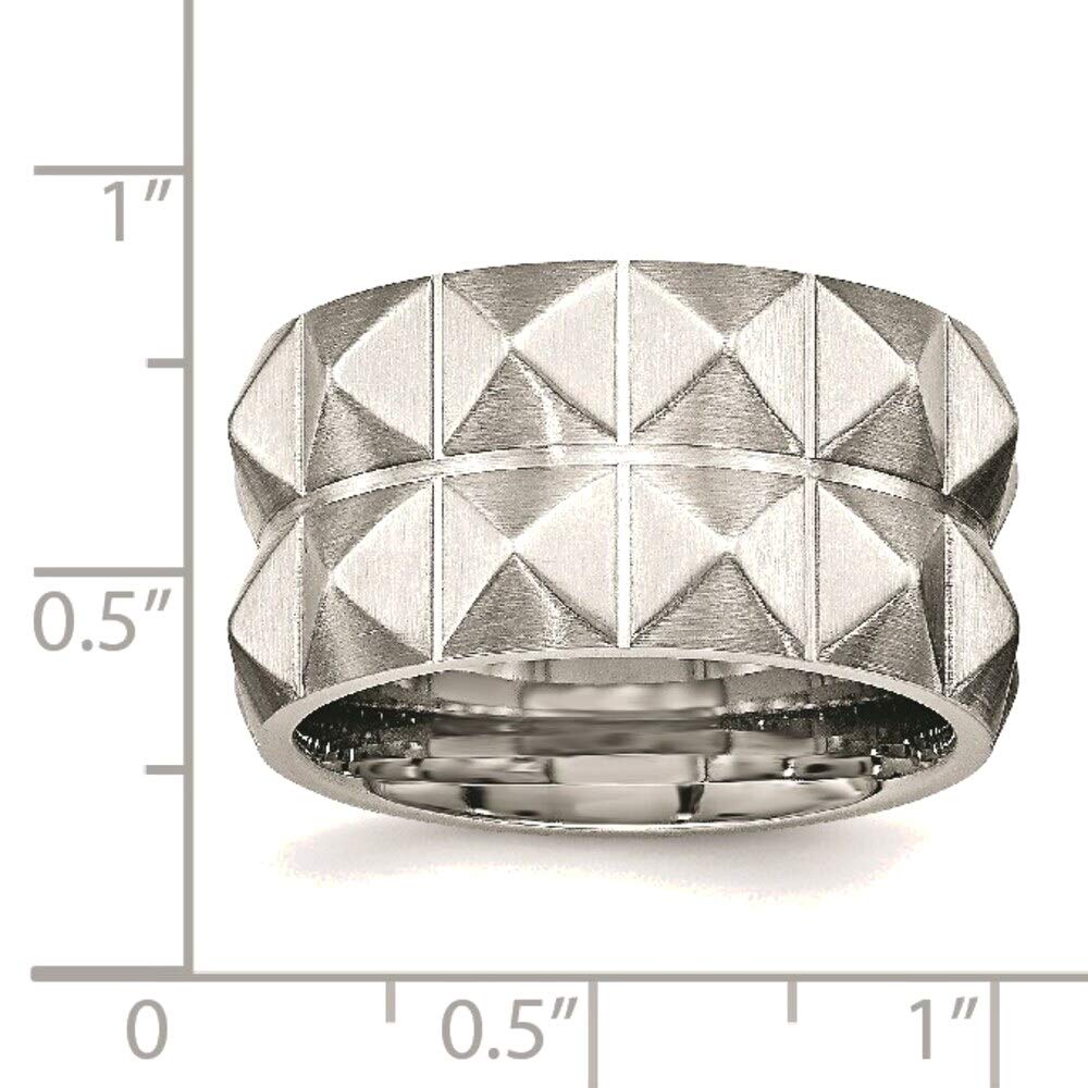 Bonyak Stainless Steel Brushed Grooved 12mm Wedding Band Ring - Size 9 for Men & Women - Durable Comfort Fit Jewelry for Everyday Wear, Anniversary Gifts & Special Occasions