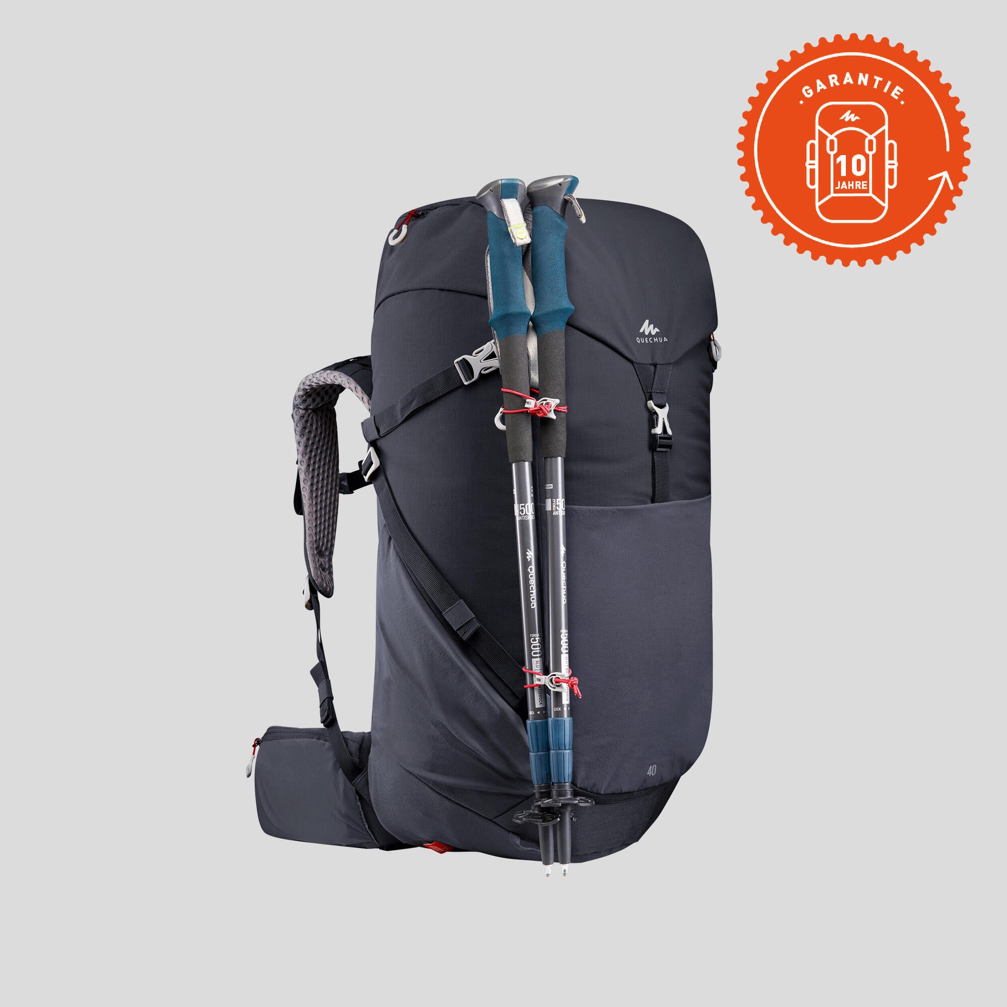 Quechua MH500 40L Hiking Backpack - Lightweight Waterproof Outdoor Backpack for Men & Women - Perfect for Trekking, Camping & Travel Adventures