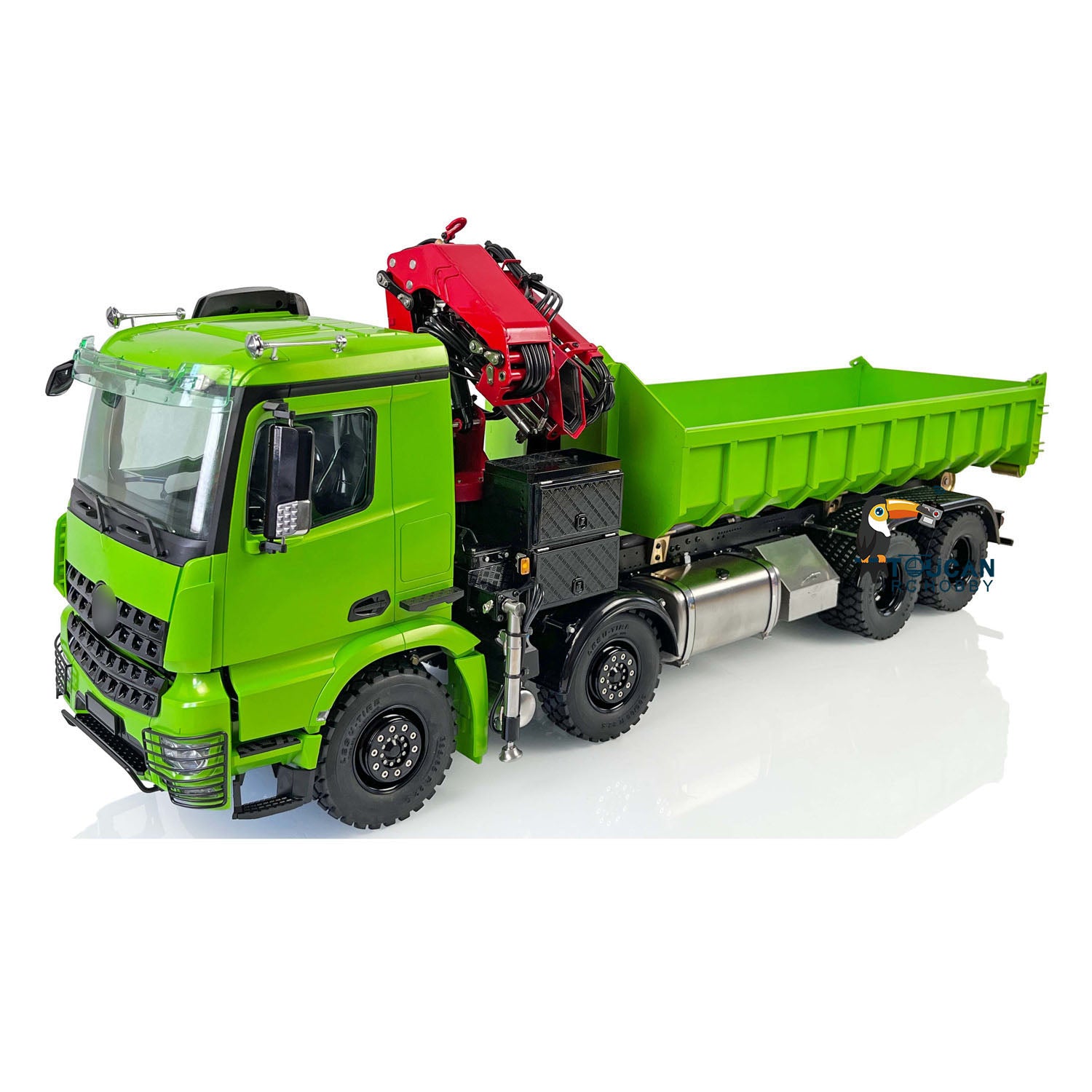 1/14 LESU 8x8 RC Hydraulic Crane Dump Truck - Metal Painted & Pre-Assembled RTR Model with Servo Motor & ESC - Perfect for Construction Site Play, Off-Road Adventure & Collectors Display