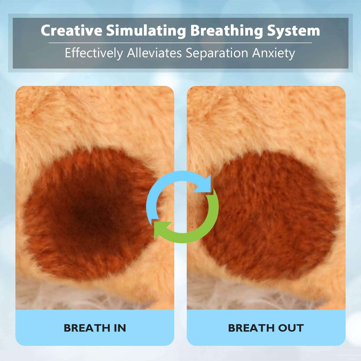 **2025 Upgraded Lifelike Heartbeat Puppy Toy for Dogs - Calming Anxiety Relief with Simulated Breathing & Body Temperature, USB Rechargeable - Perfect for Separation Anxiety, Travel & Training**